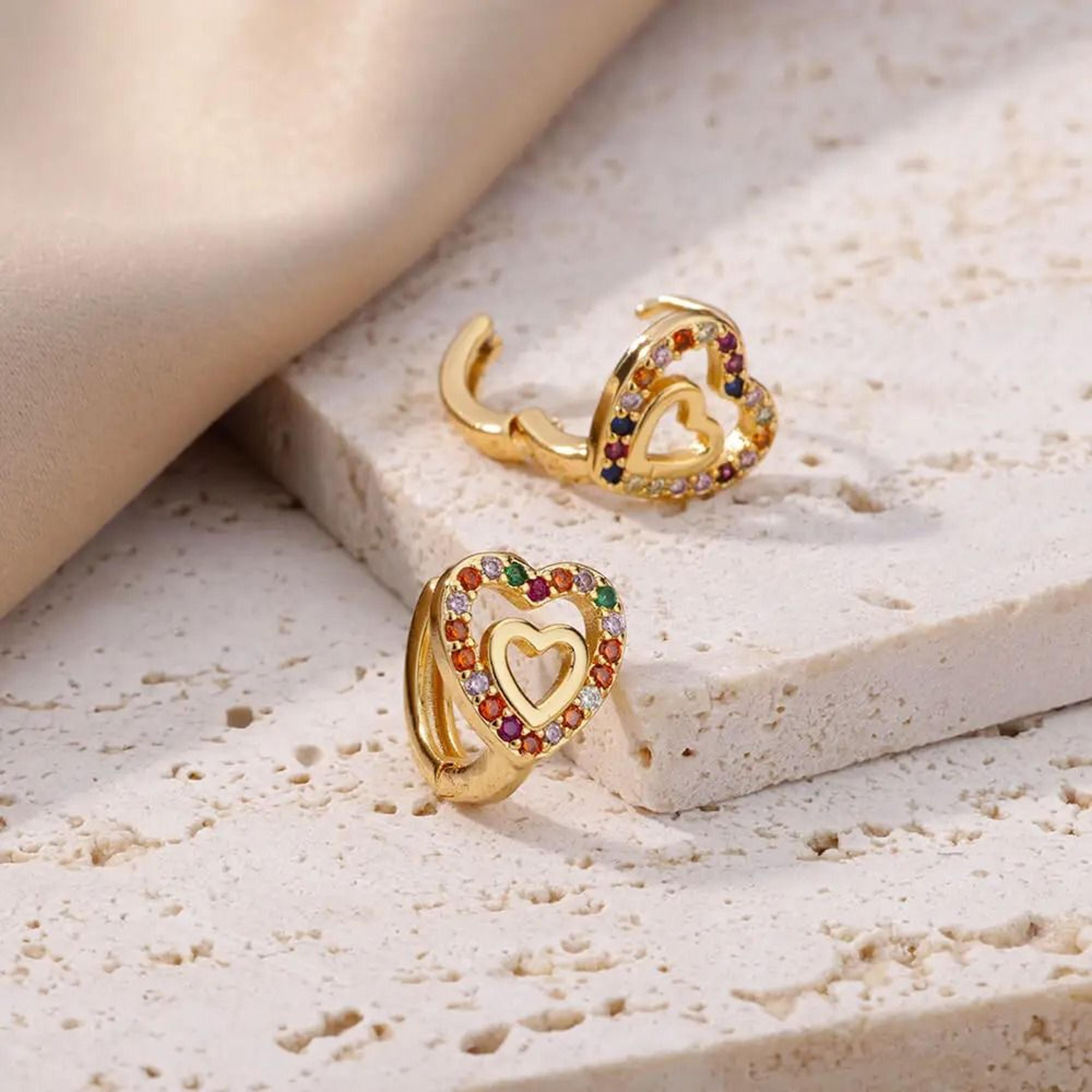 Hollow Zircon Heart Earrings For Women Gift Jewelry 4