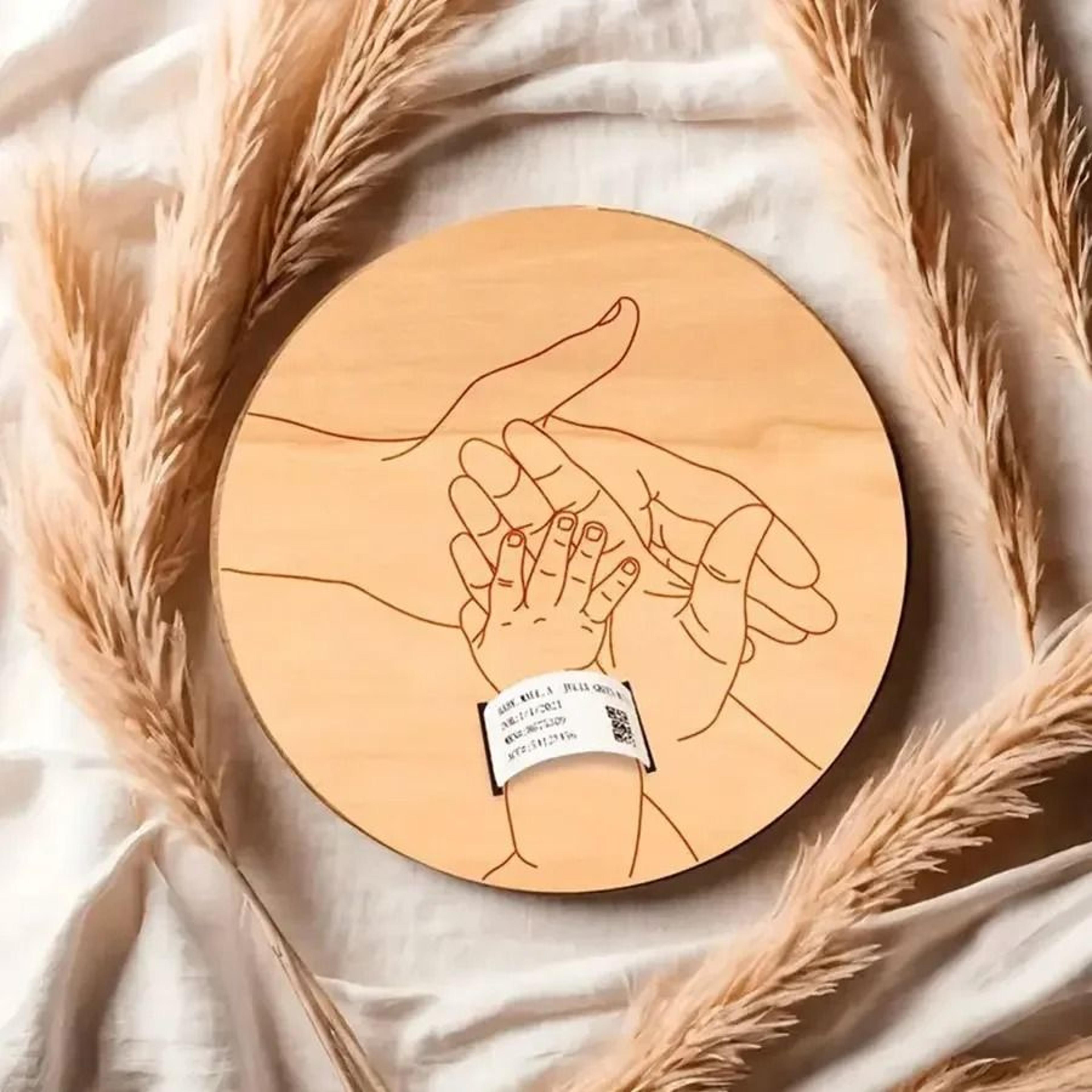 Baby Birth Wristband Wooden Commemorative Display Board 6
