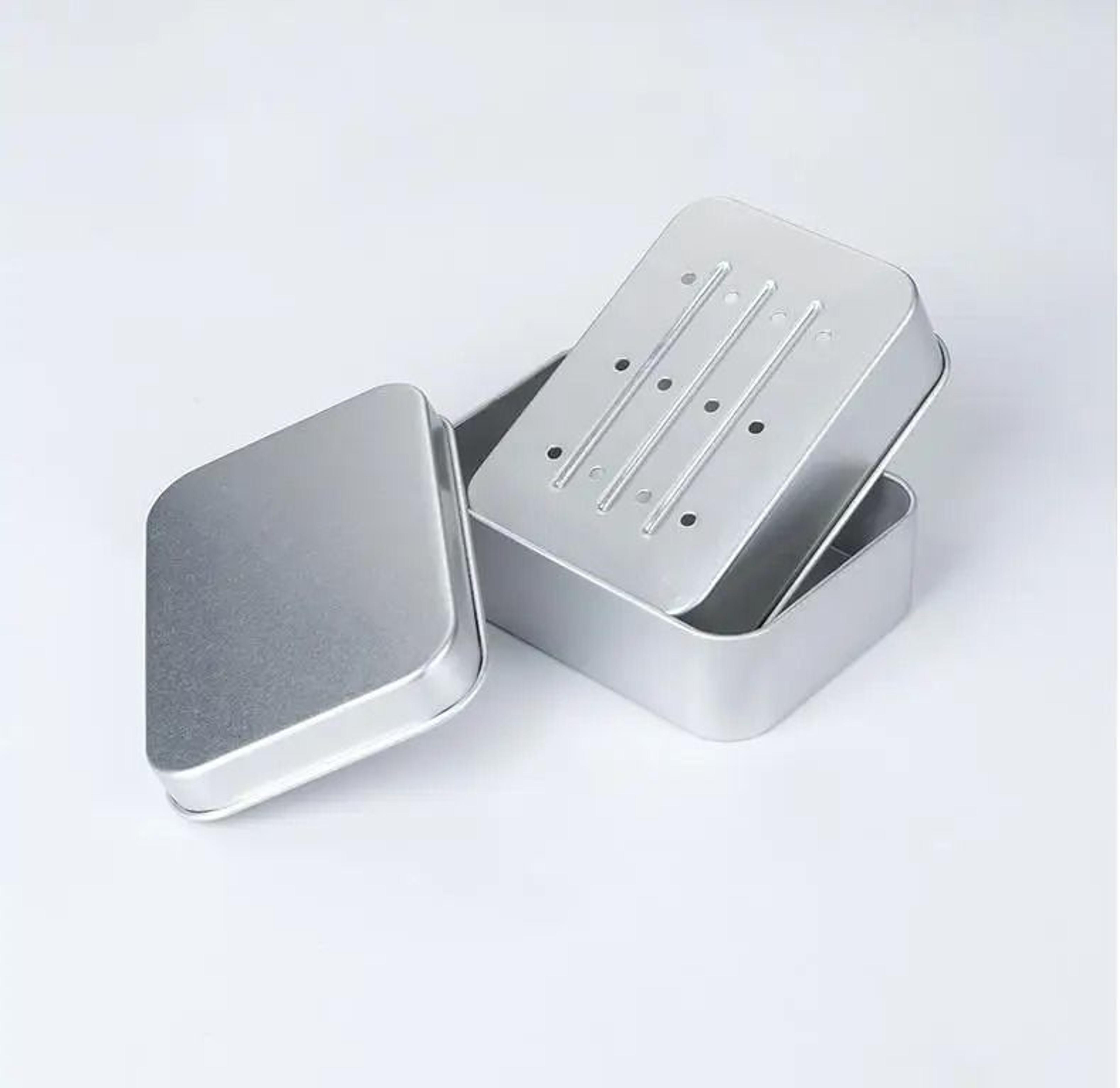 Light Aluminum Soap Holder With Lid And Draining Layer 3