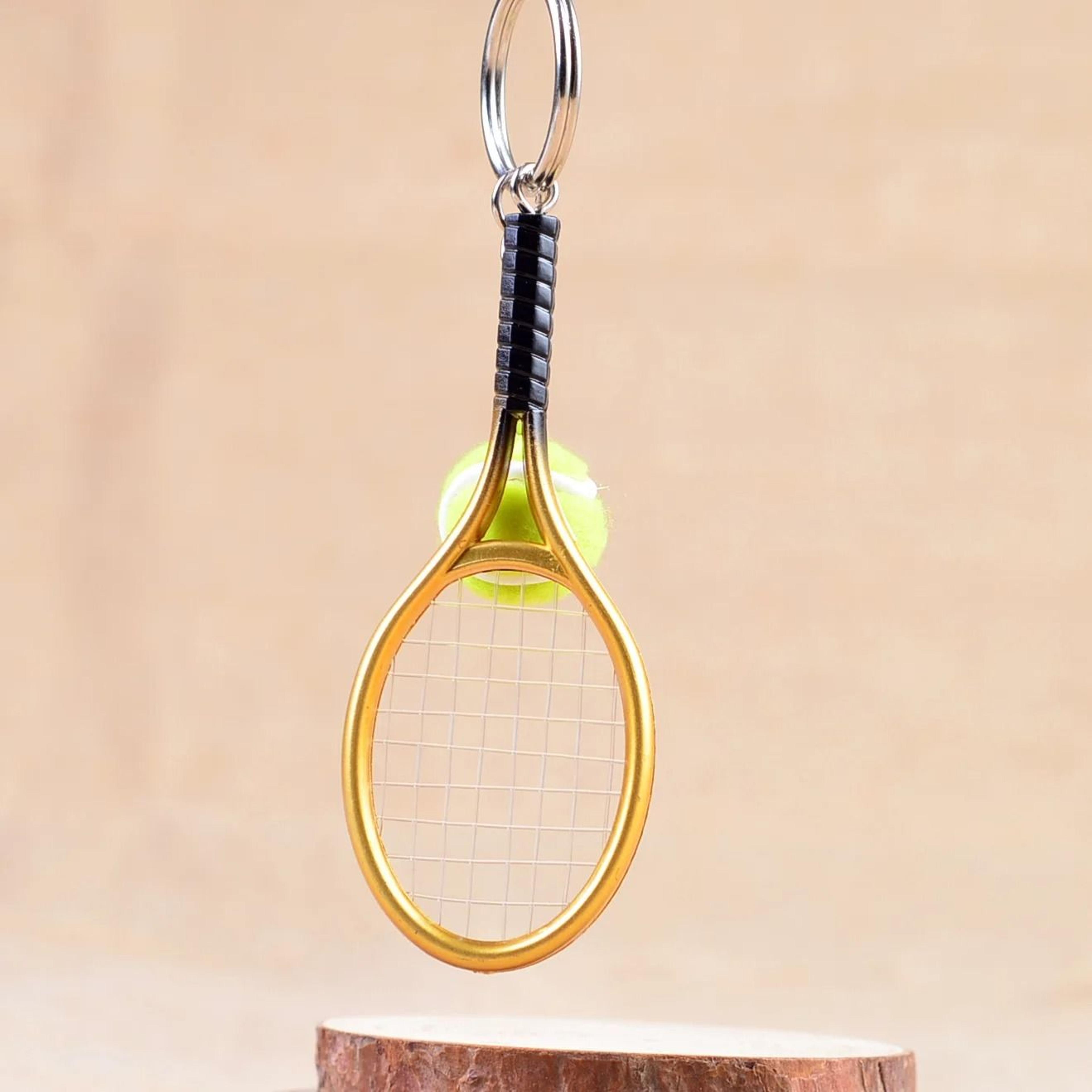 Mini Tennis Racket Pendant Keychain Cute Sport Bag Charm For Teenager Fan 9