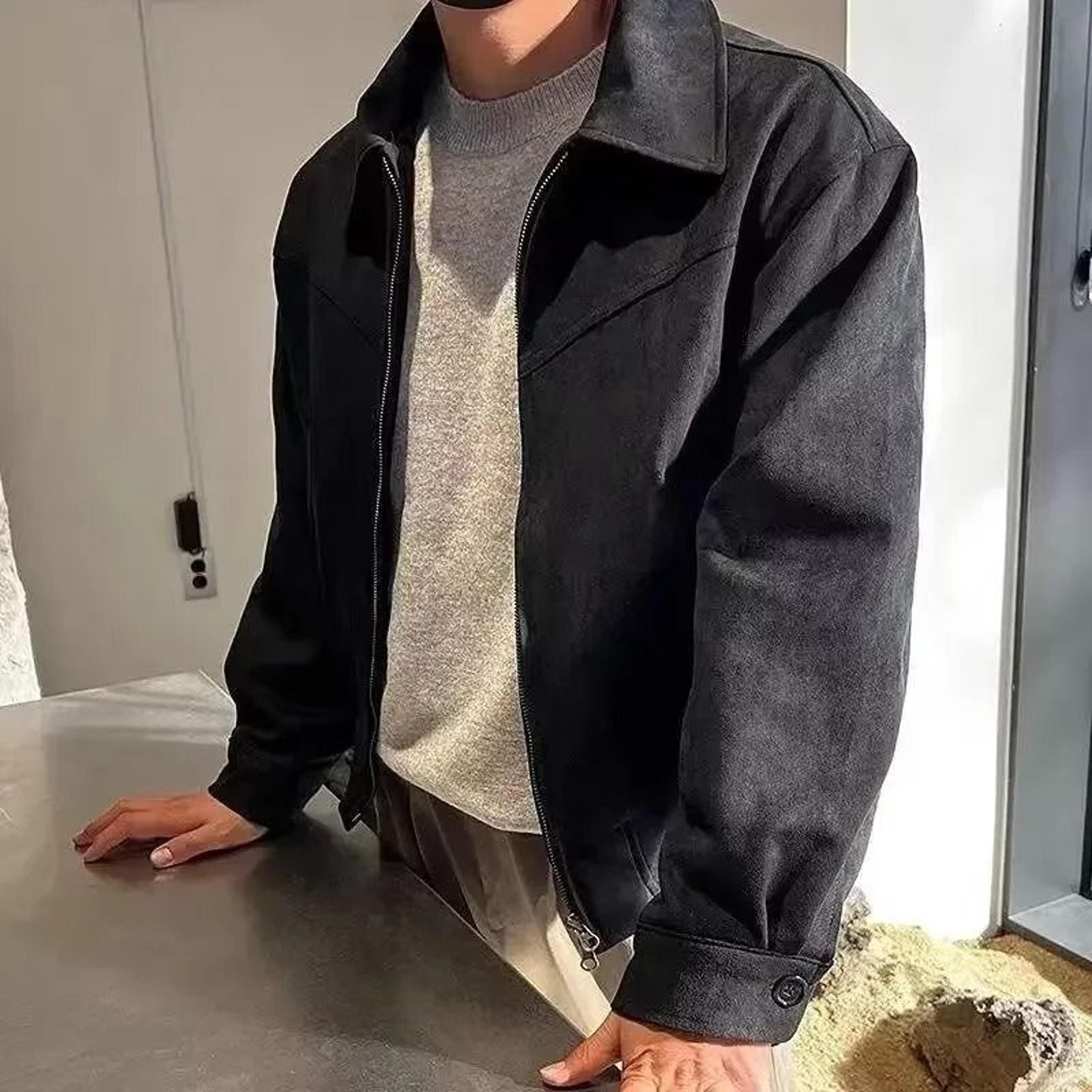 Vintage American Style Chamois Leather Jacket For Men 3