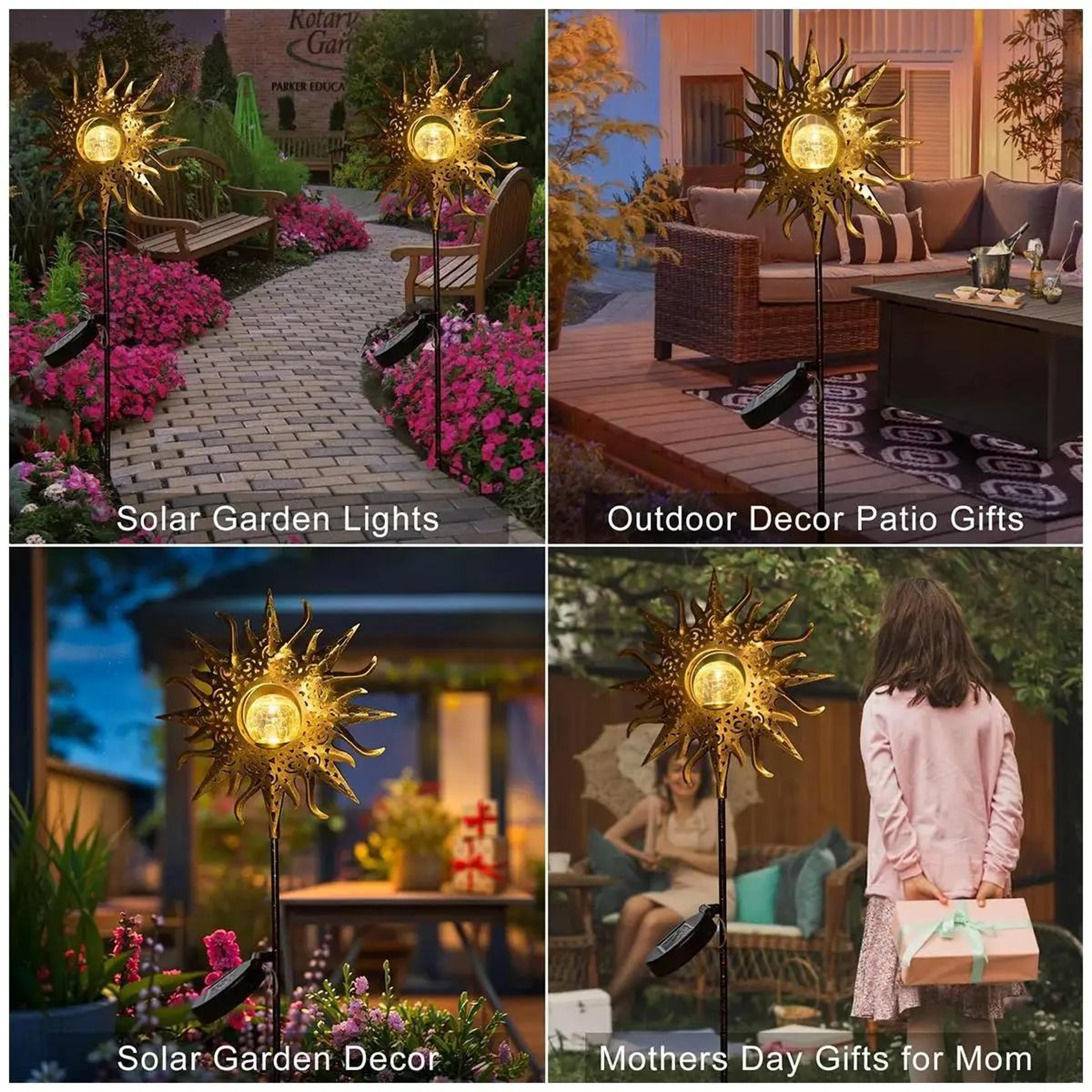 Solar Iron Decorative Garden Light With Waterproof LED Design 4