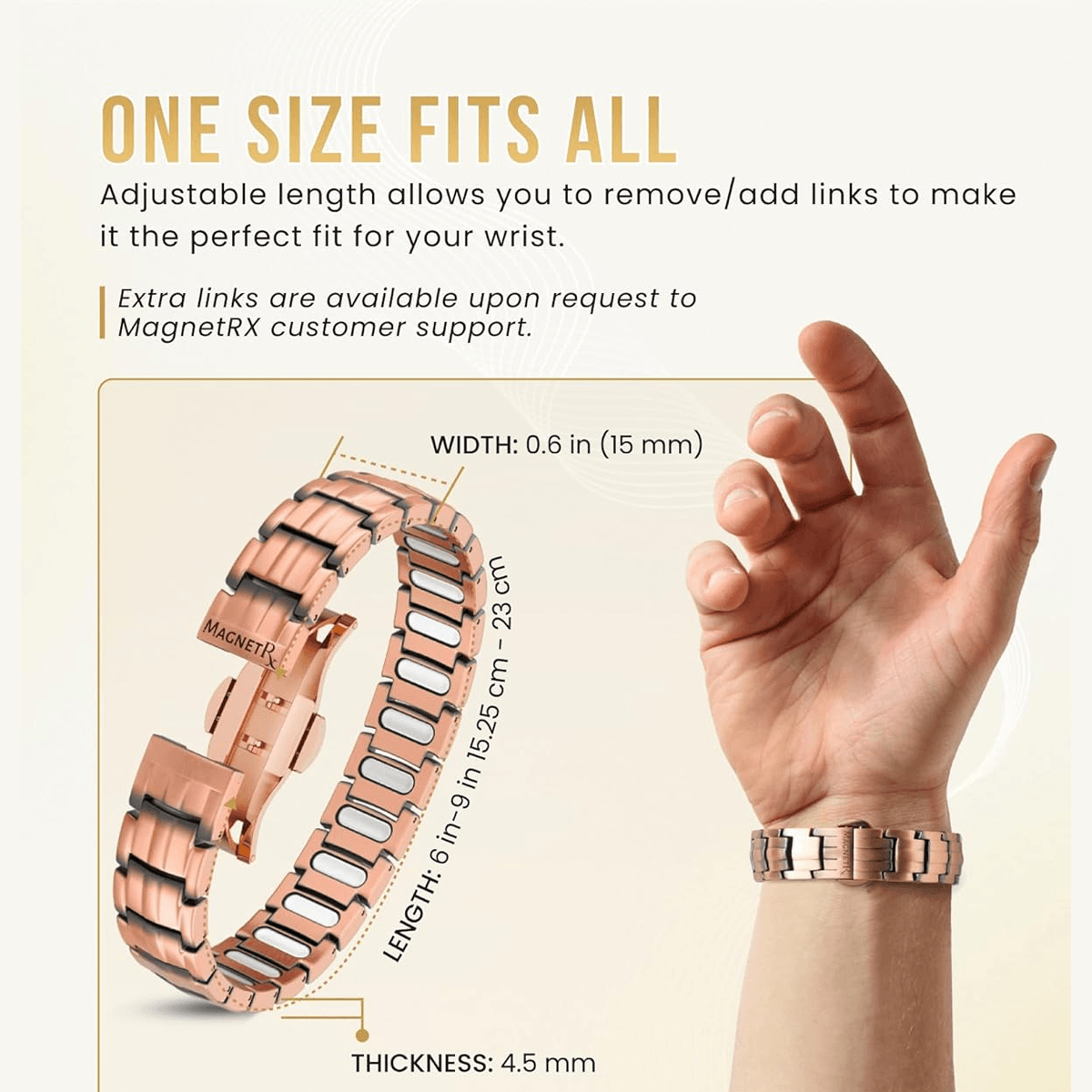 Pure Copper Magnetic Bracelet For Men With Adjustable Sizing Tool 4