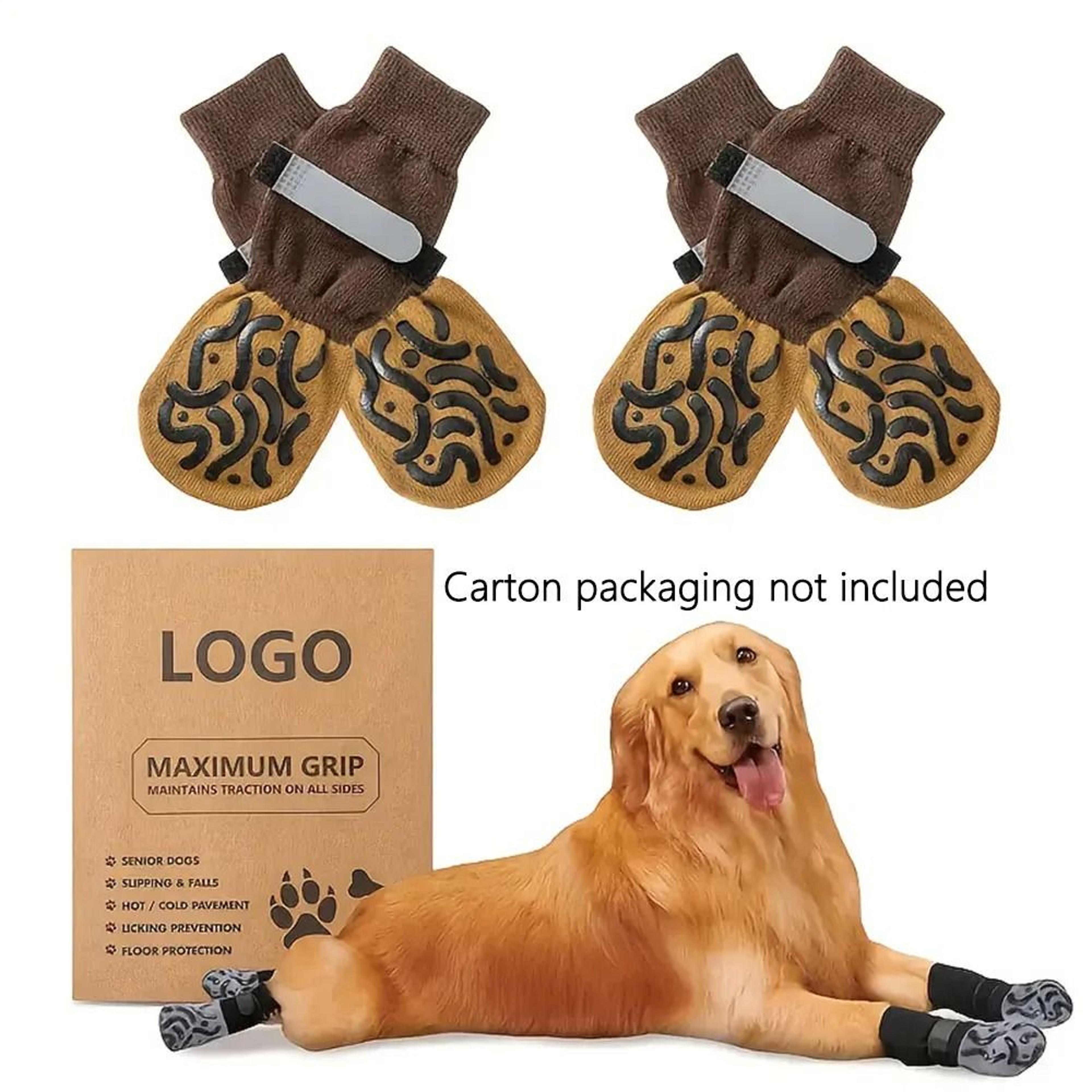 4 Pack Non Slip Dog Socks Double Sided Anti Slip Paw Protection 0