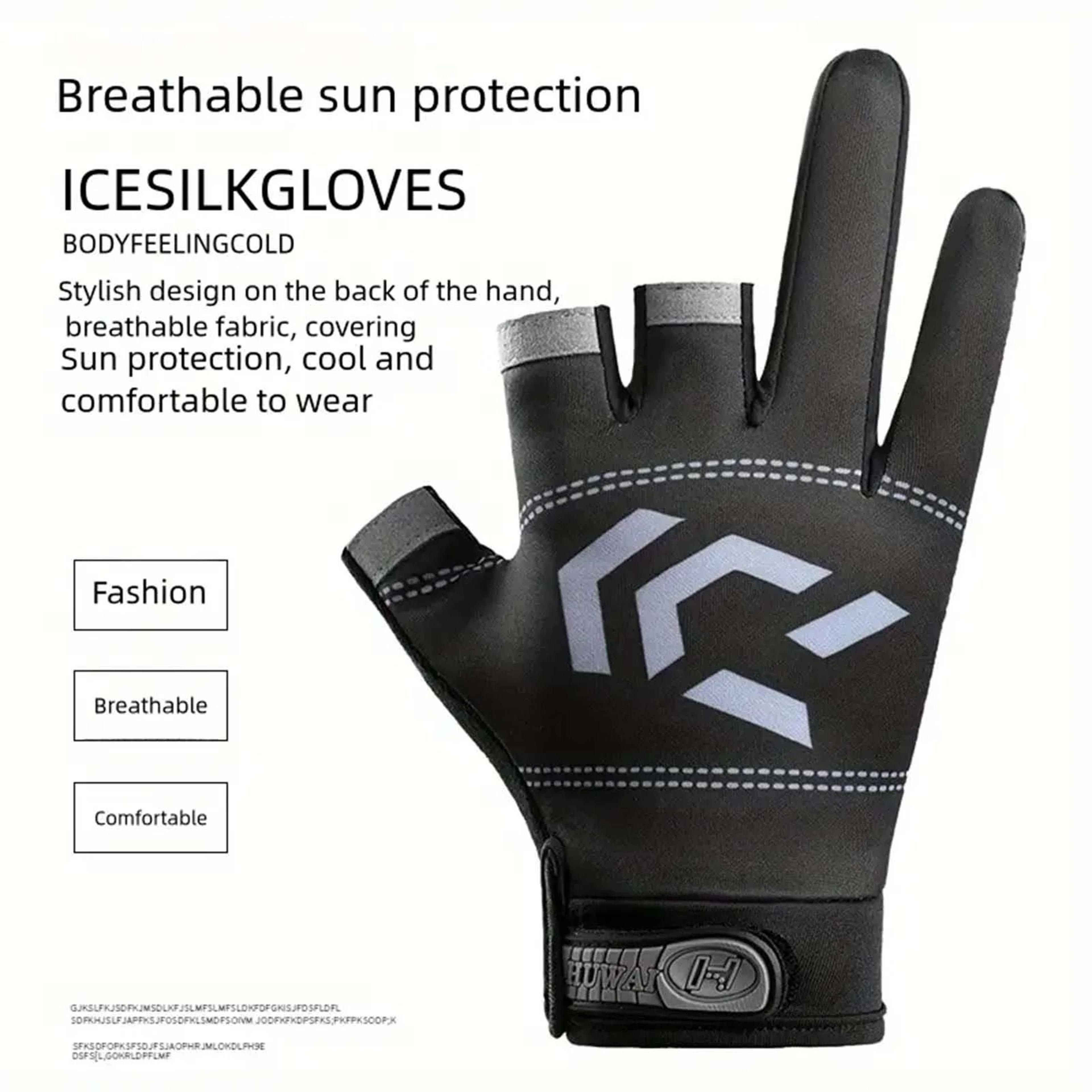 Three Finger Cut Fishing Gloves For Sun Protection And Grip 4