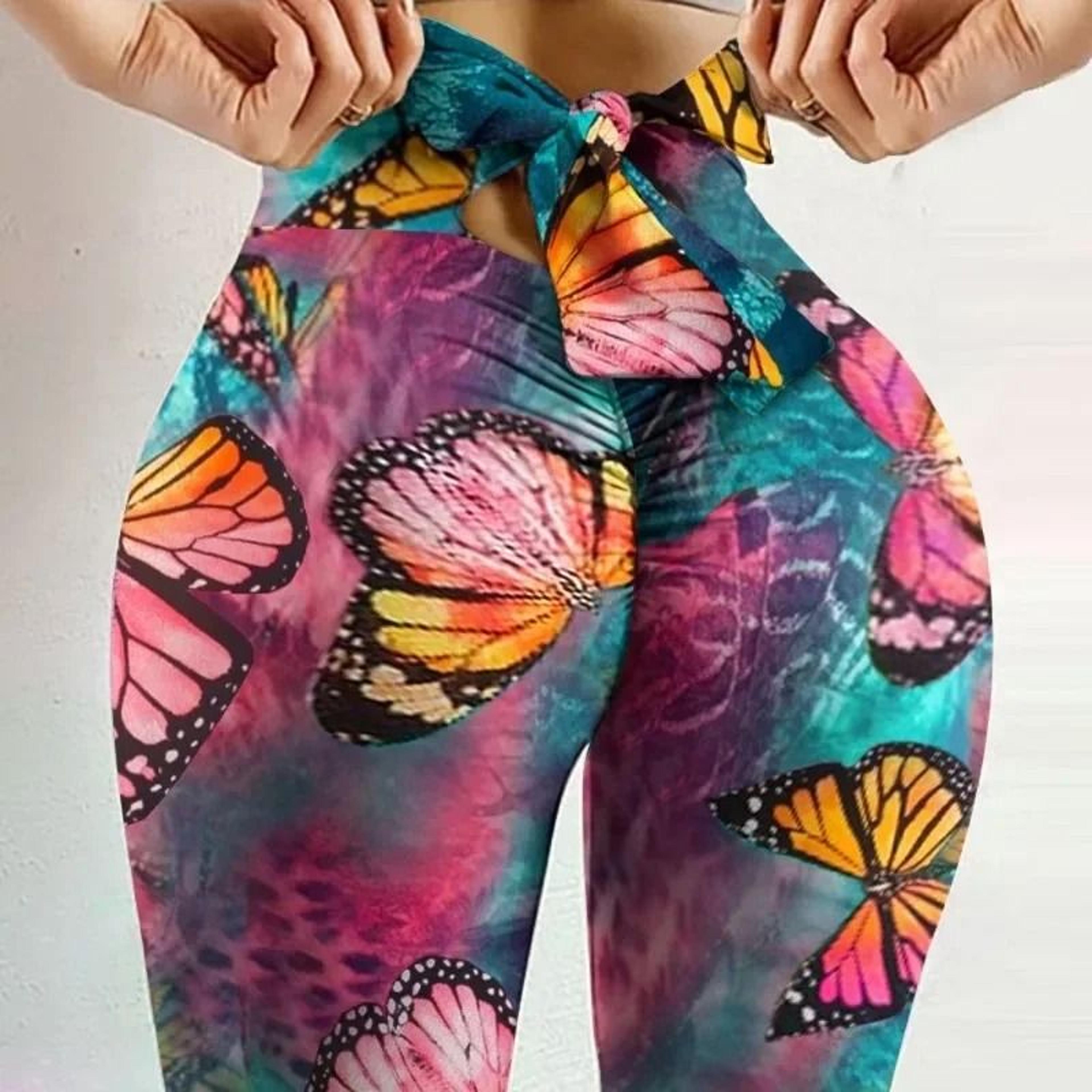 Butterfly Print High Waist Yoga Leggings 9