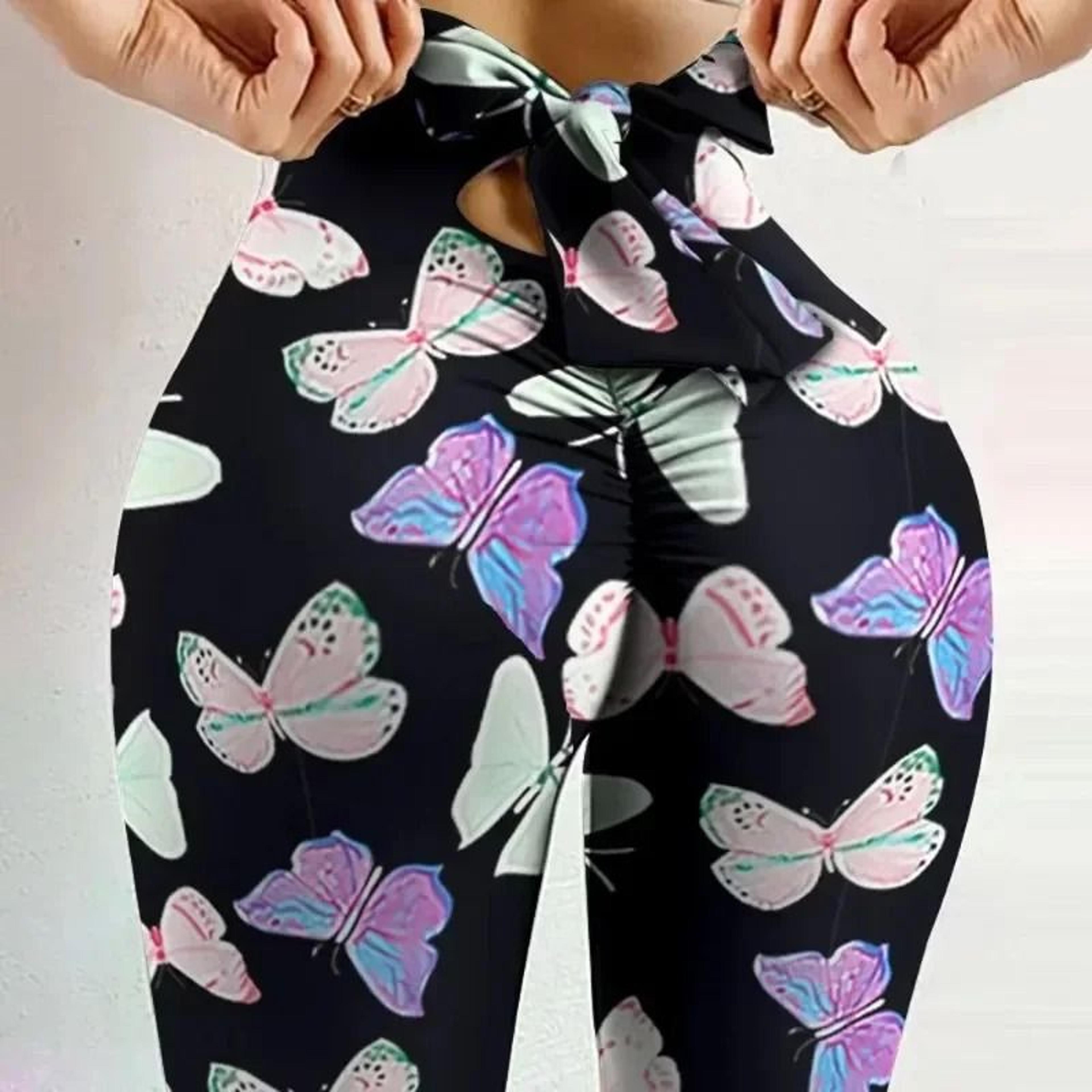 Butterfly Print High Waist Yoga Leggings 4