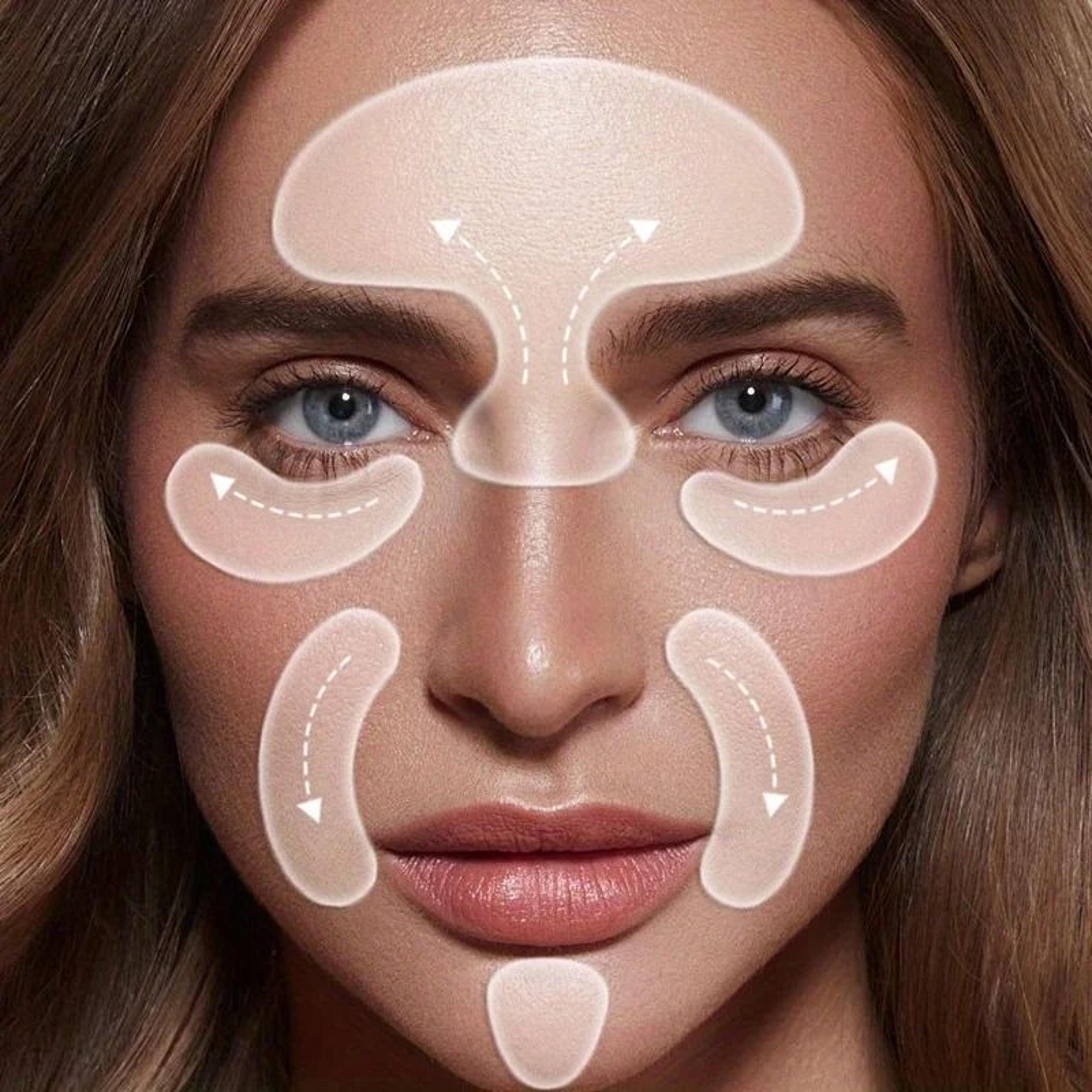 6 Piece Reusable Silicone Anti Wrinkle Pads For Face Neck And Hands 0