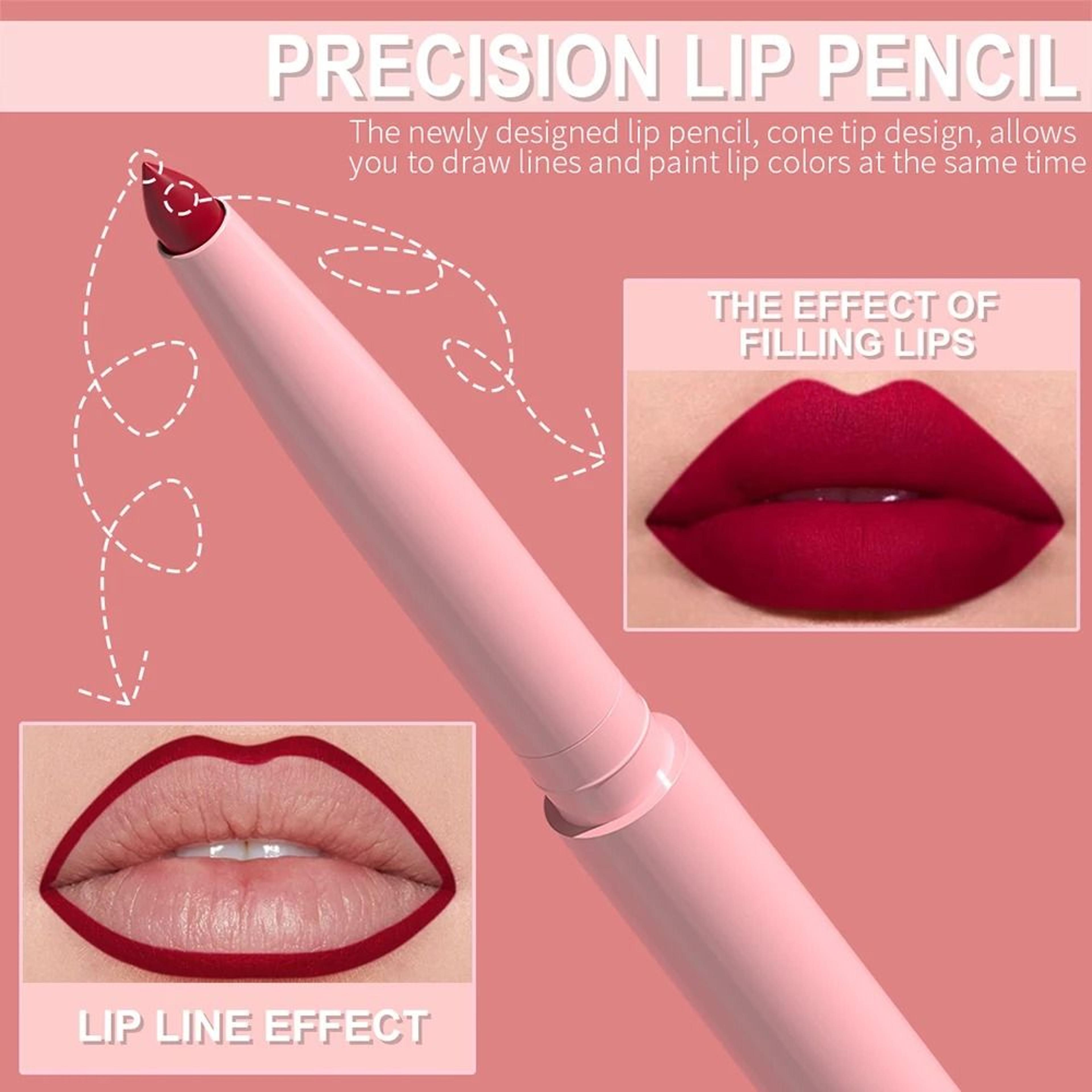 Long Lasting Waterproof Lip Liner Pen Set 6 Pieces For Precise Color Makeup 1
