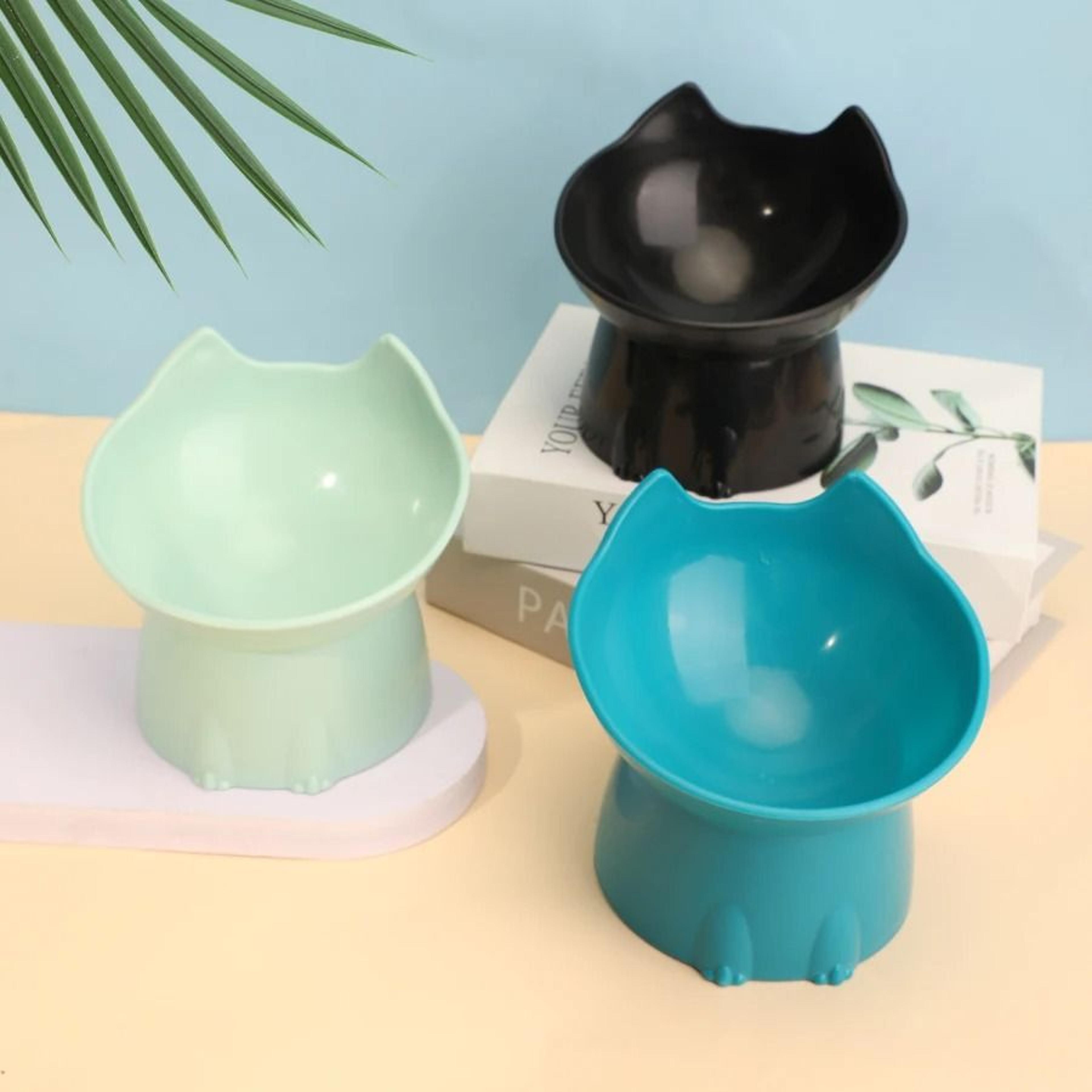 Elevated Cat Feeding Bowl With Tilted Design For Comfortable Eating 3