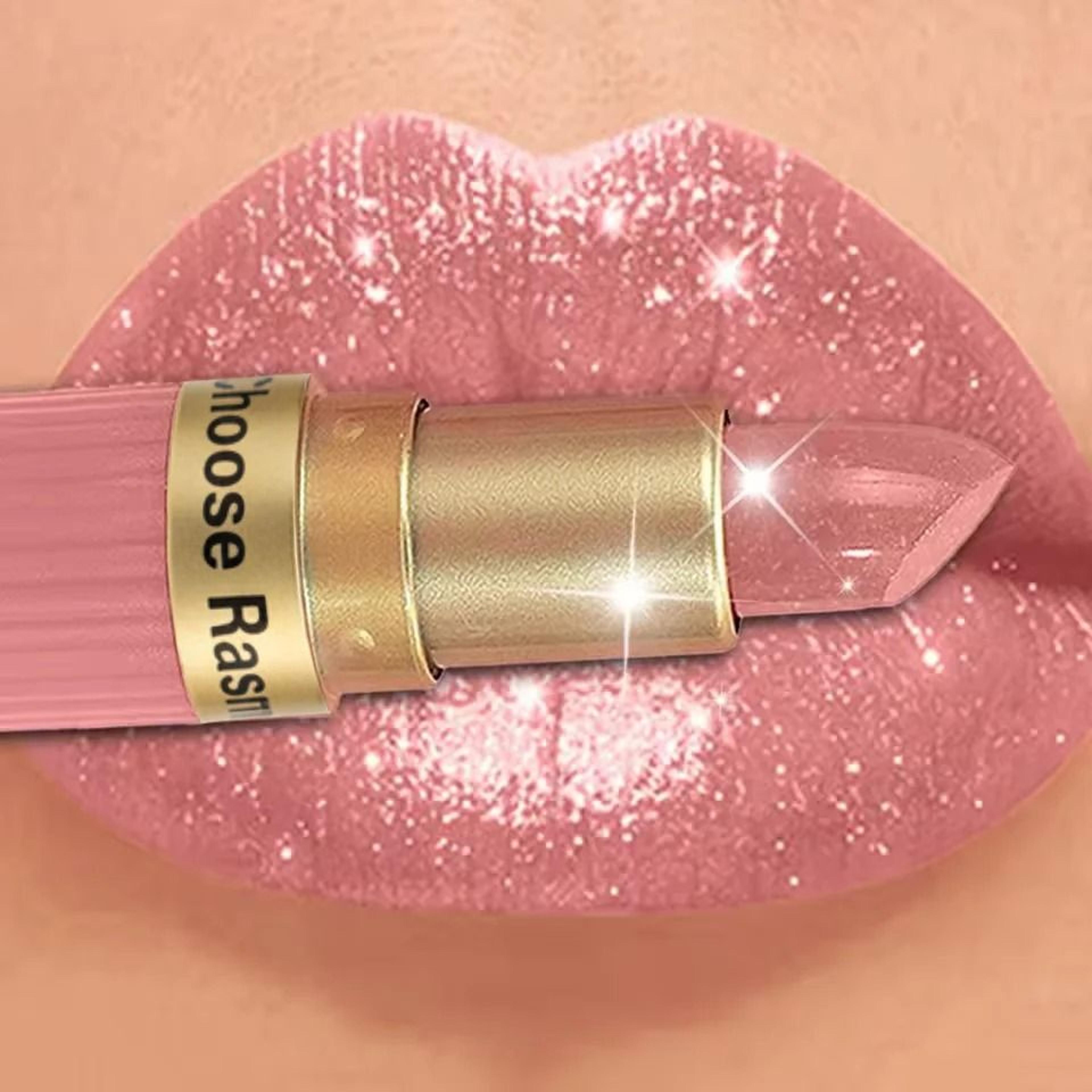 pink glitter velvet lipstick long lasting shimmer lip color