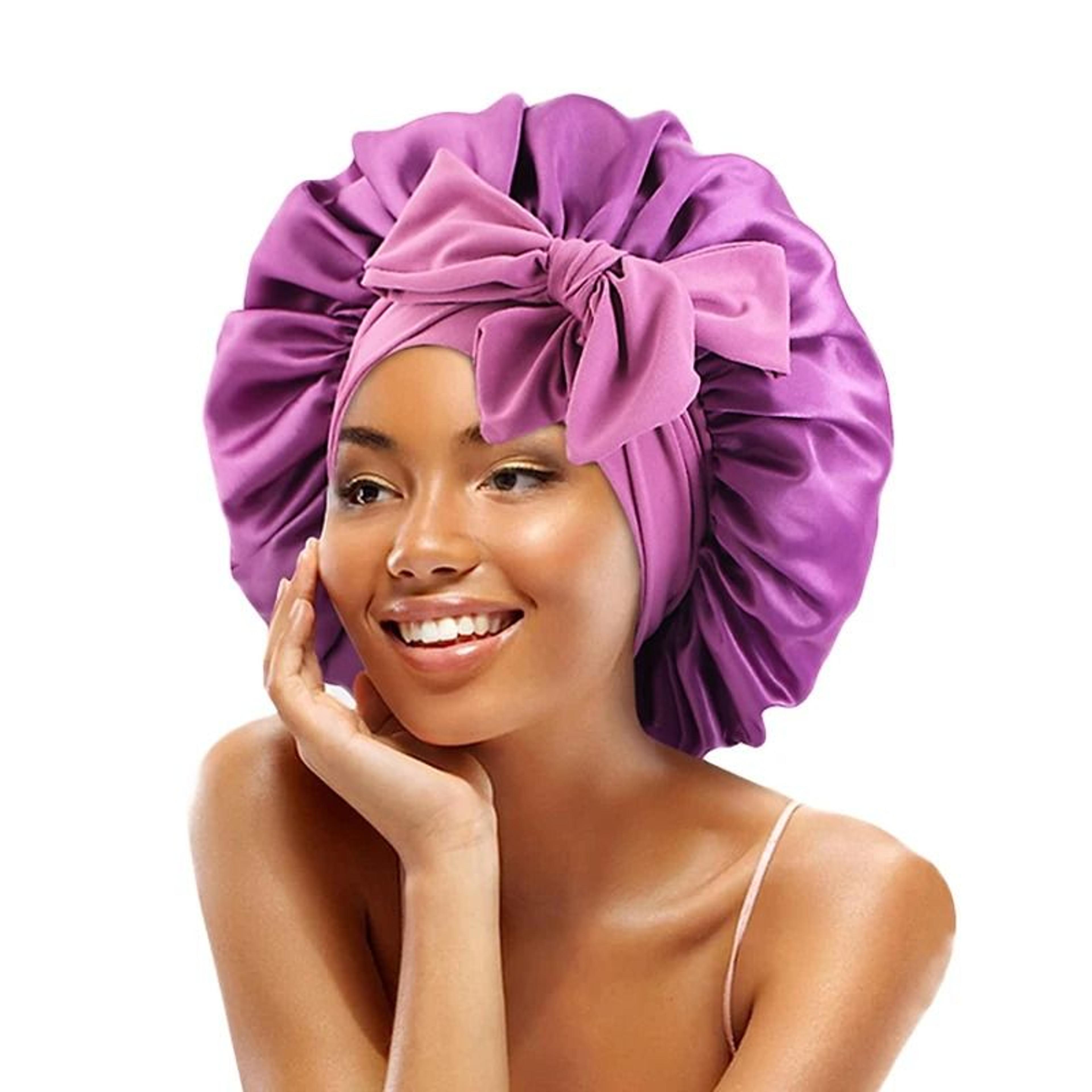 Satin Sleeping Bonnet With Stretchy Tie Band Adjustable Hair Cover For Women 8