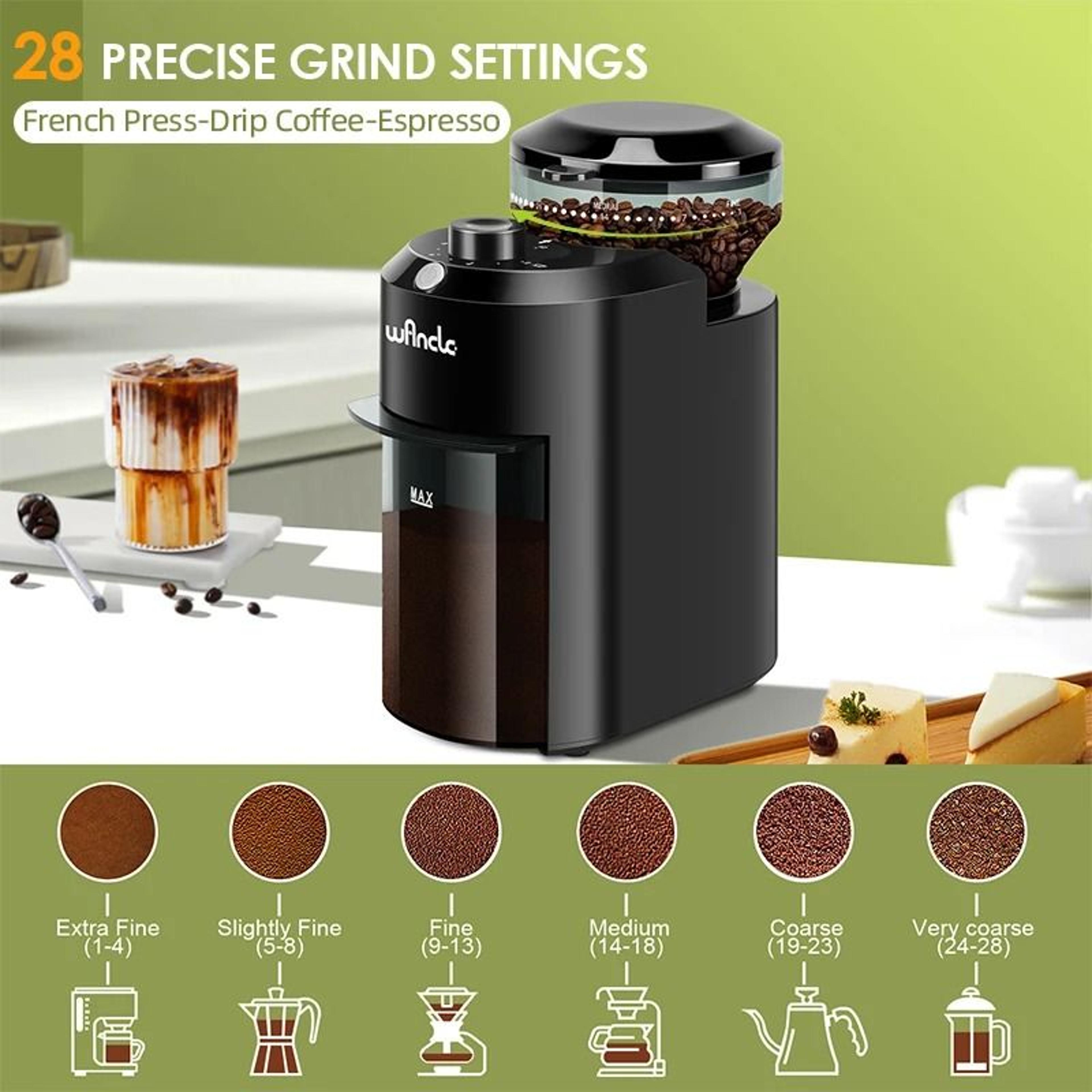 Electric Coffee Grinder With Adjustable Grind Settings 1