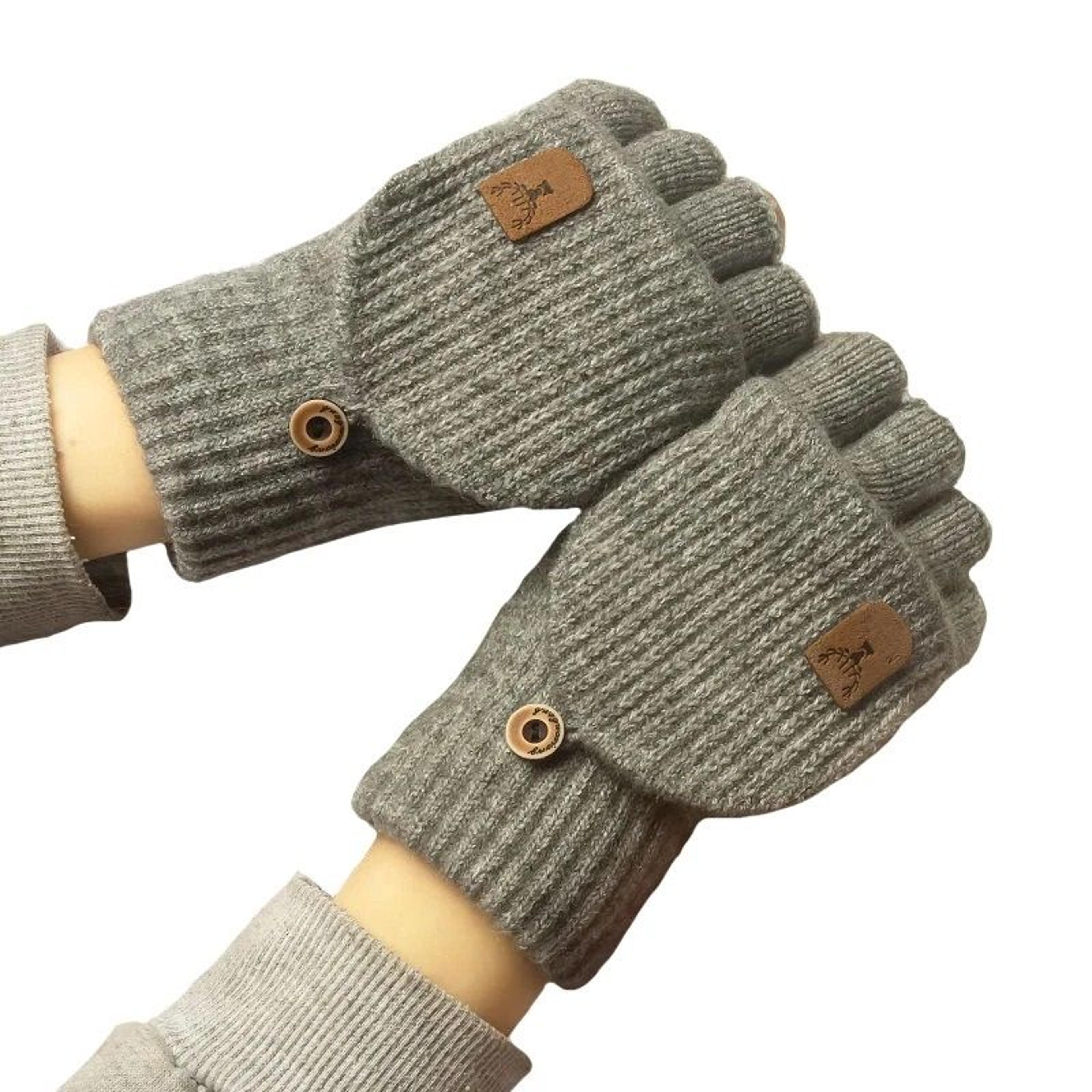 Knitted Fingerless Winter Gloves Warm Touch Screen Half Finger Gloves 0