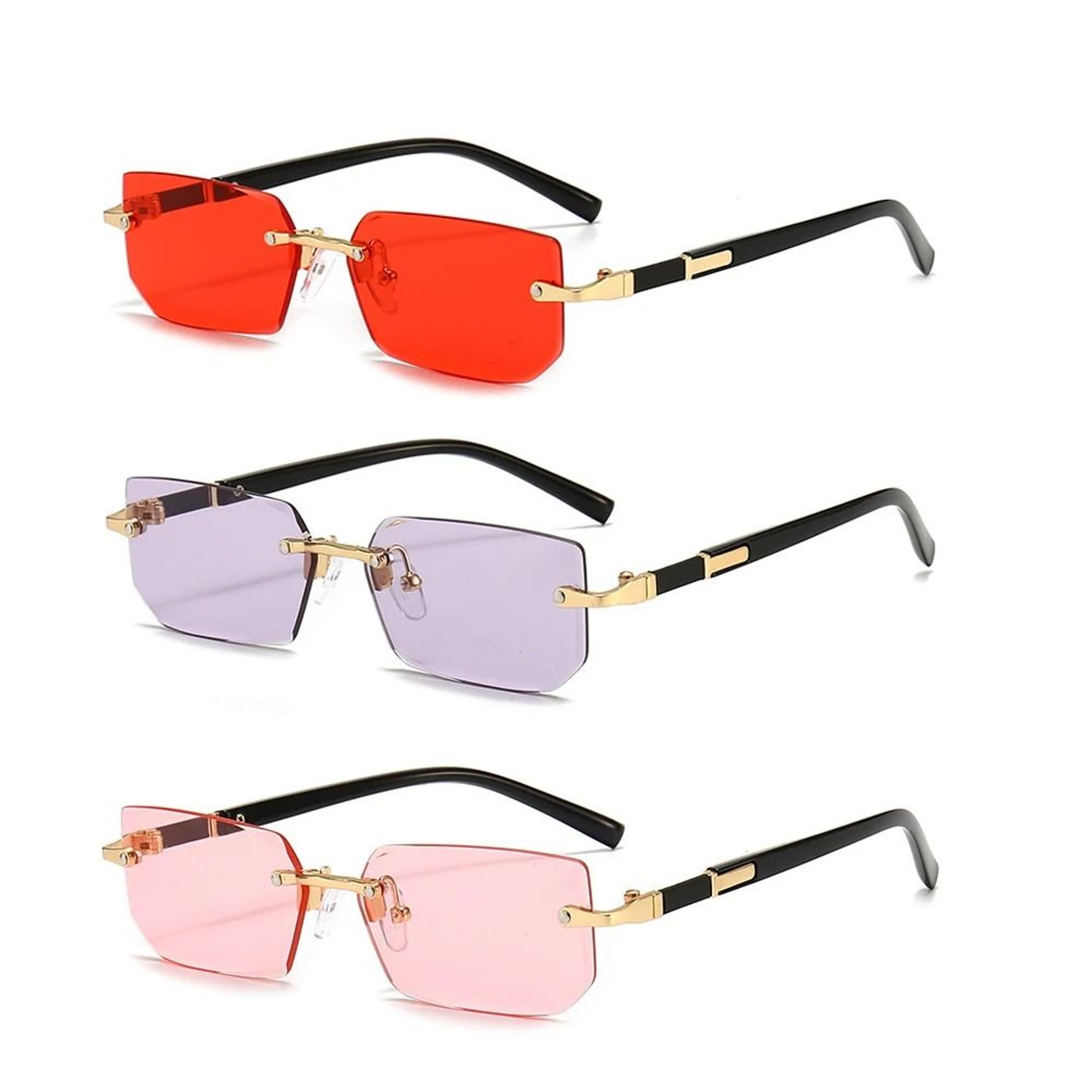 Clear View Rimless Rectangle Sunglasses For Men And Women 20