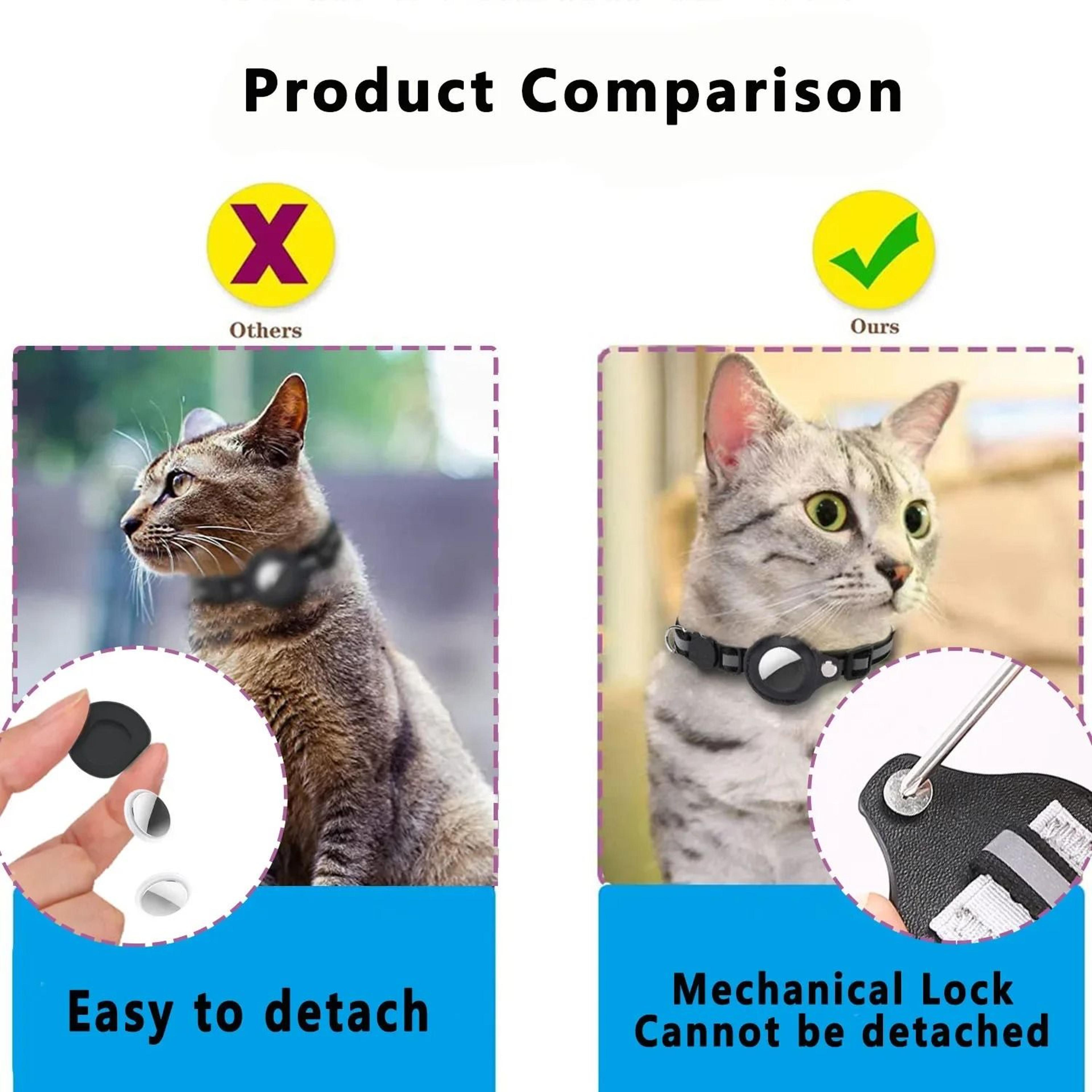 Adjustable Cat Collar With AirTag Holder Reflective Waterproof Pet Collar 2