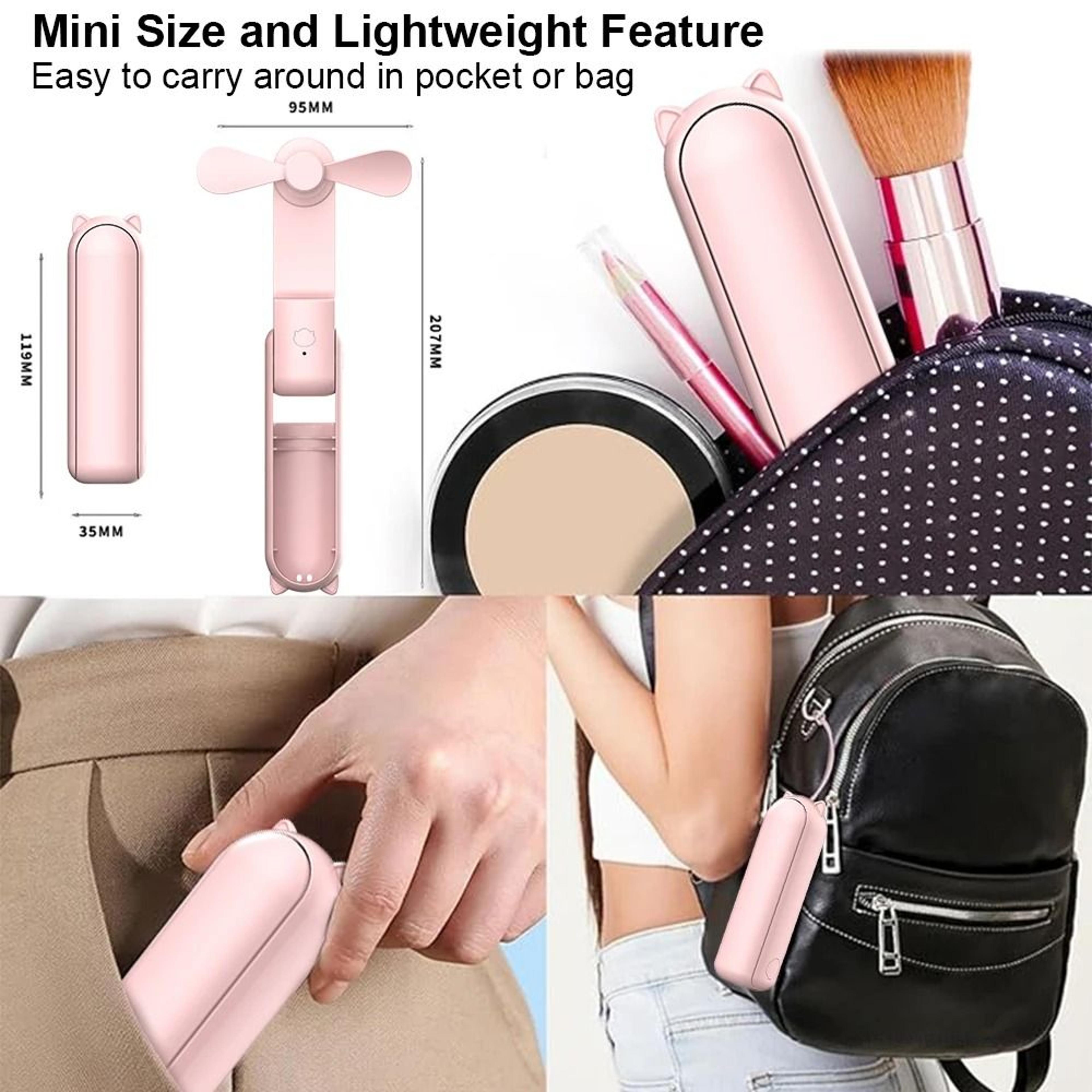 Portable USB Rechargeable Foldable Mini Fan With Built In Power Bank 5