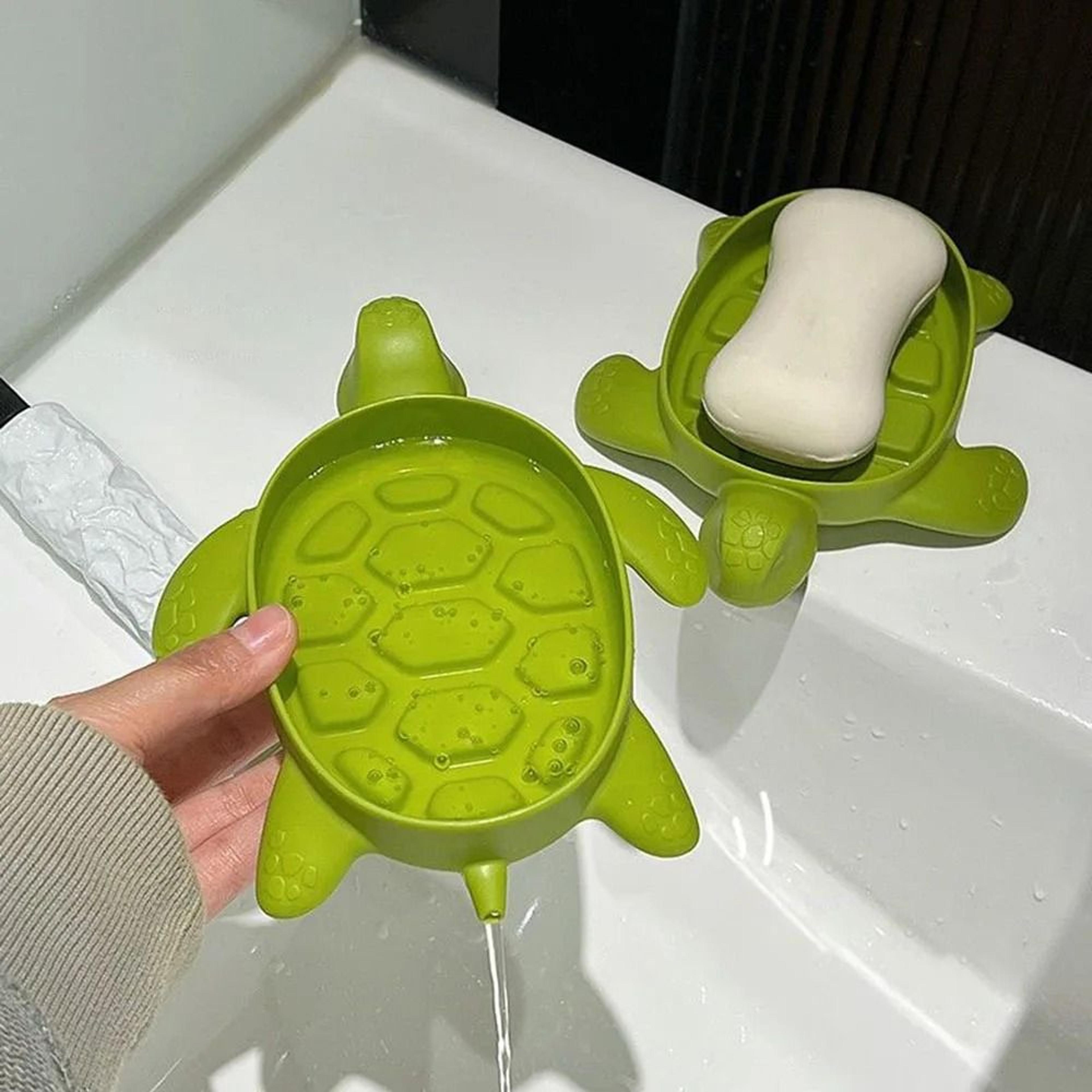 Turtle Shaped Soap Dish With Ventilated Drain Design 0