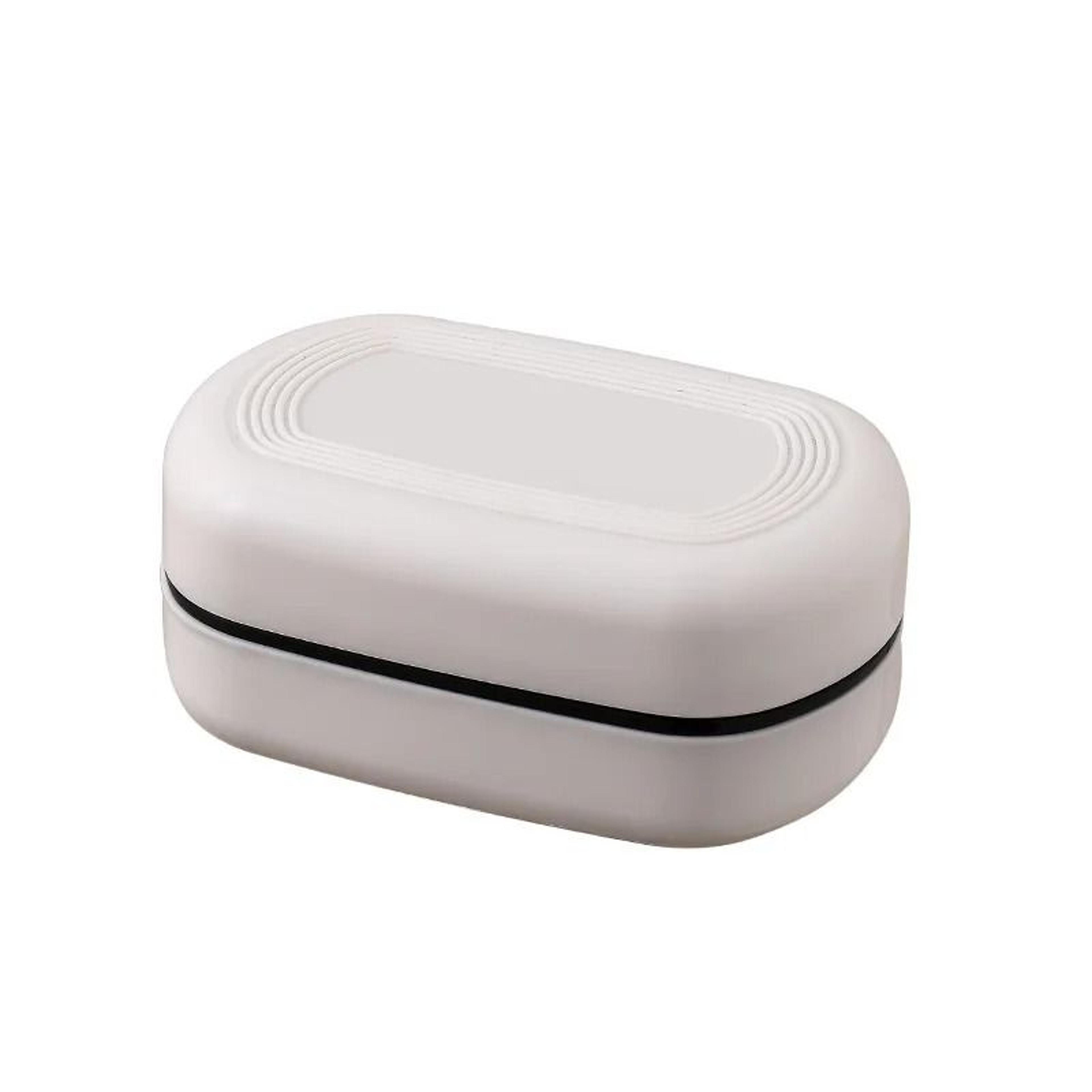 Portable Bathroom Soap Holder With Covered Double Layer Bamboo Storage 7