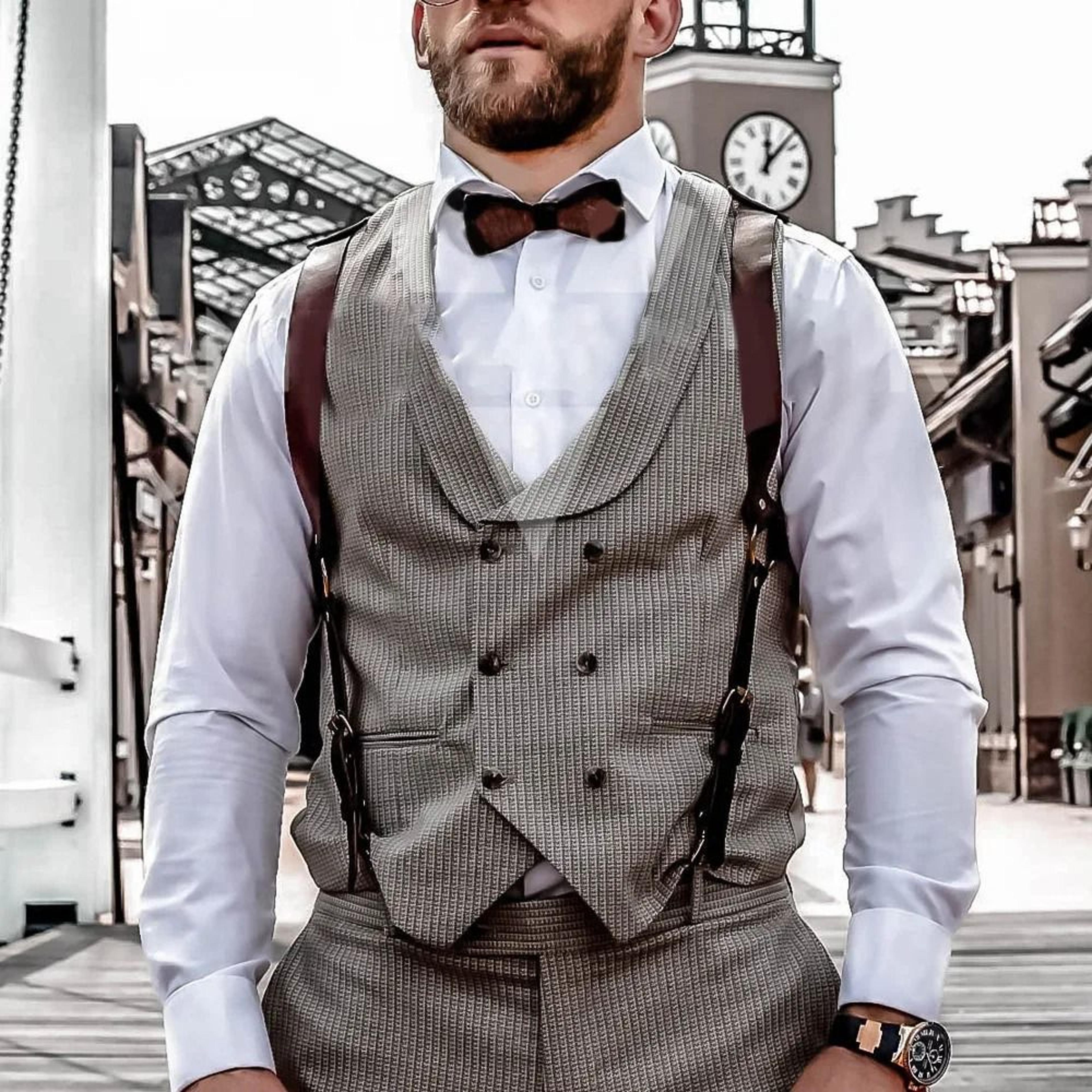 Mens PU Leather Suspender Harness For Fashion Outfits And Party Costumes 3