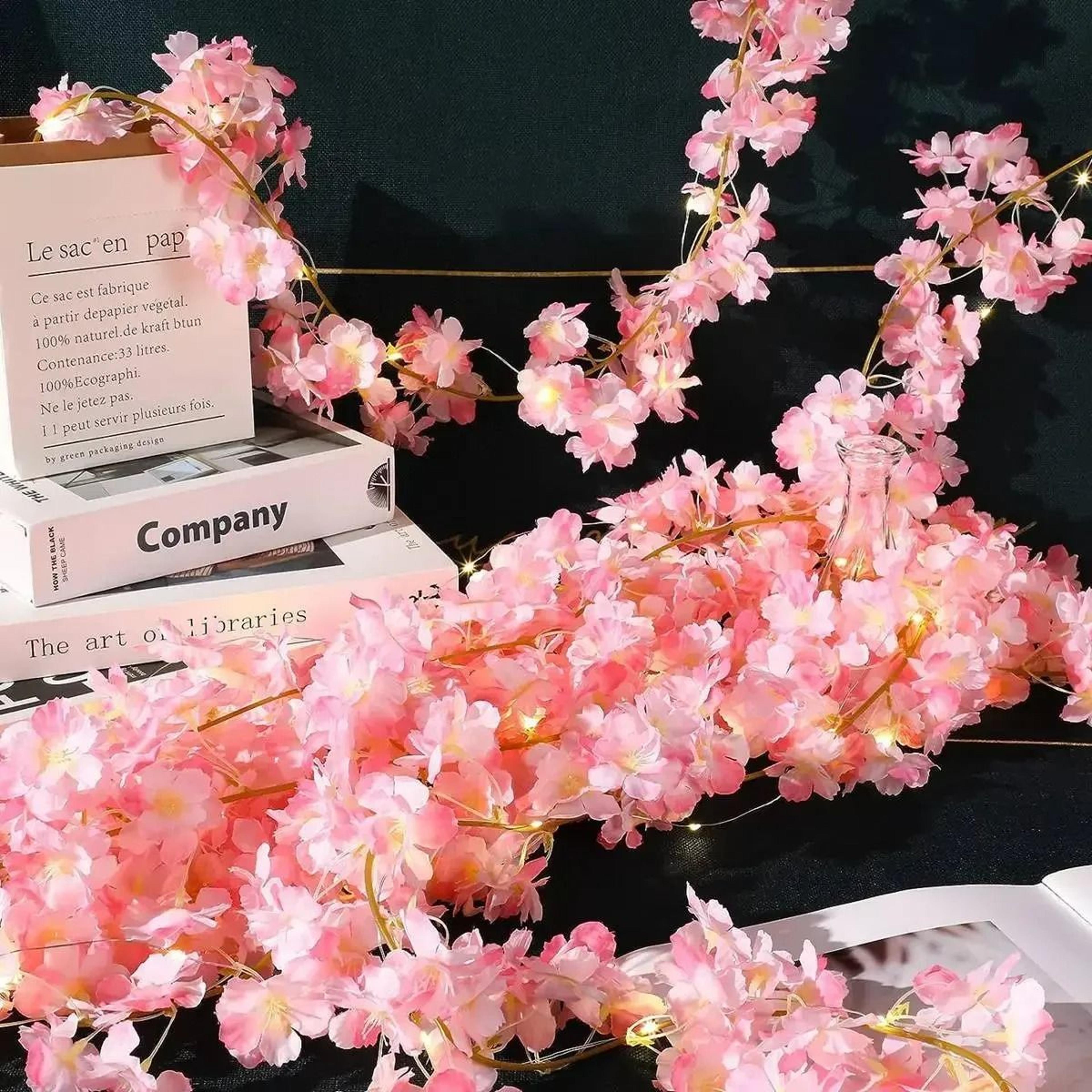Cherry Blossom String Light Garland With 20 LED Flower Vines 2
