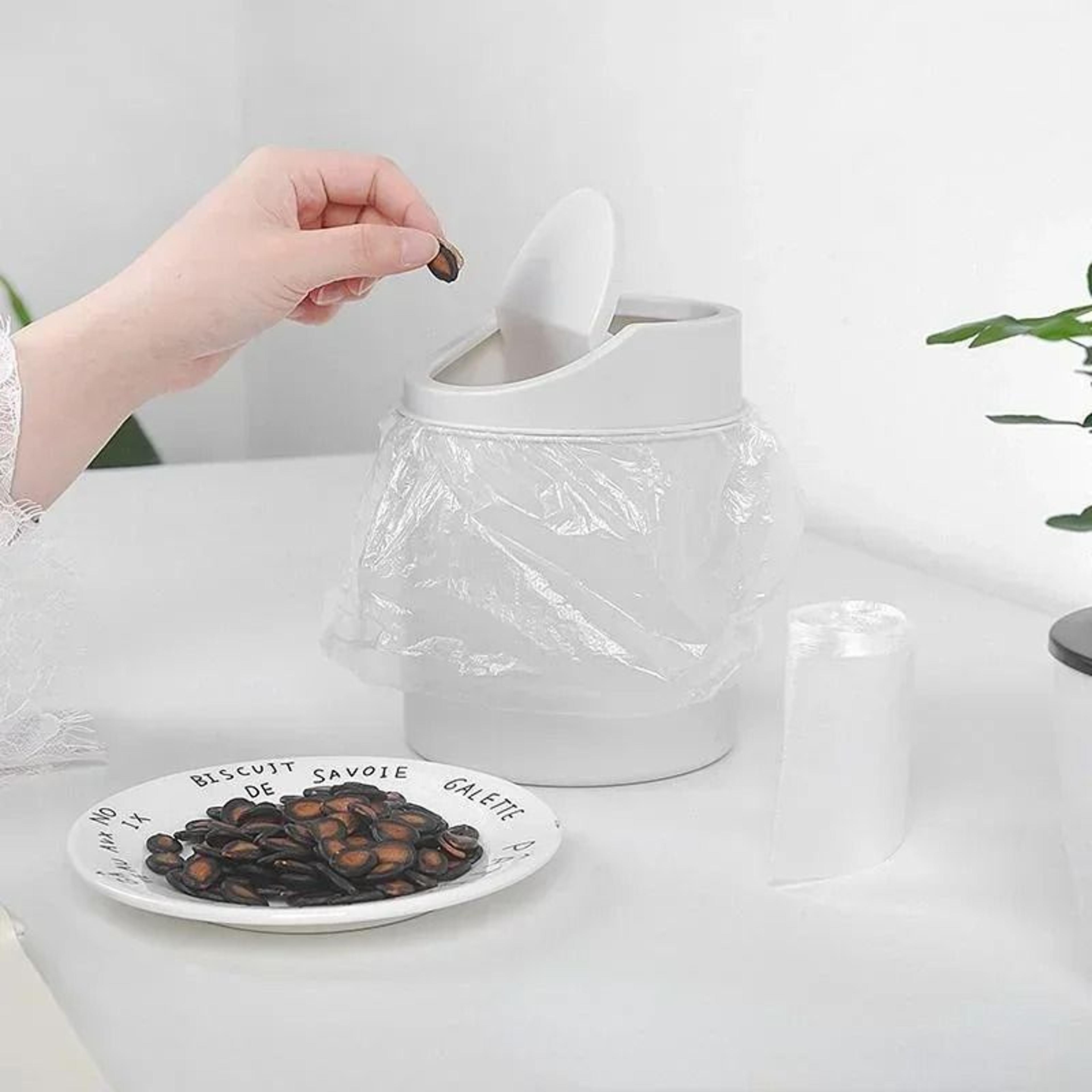 Mini Desktop Trash Bin With Swing Cover 4