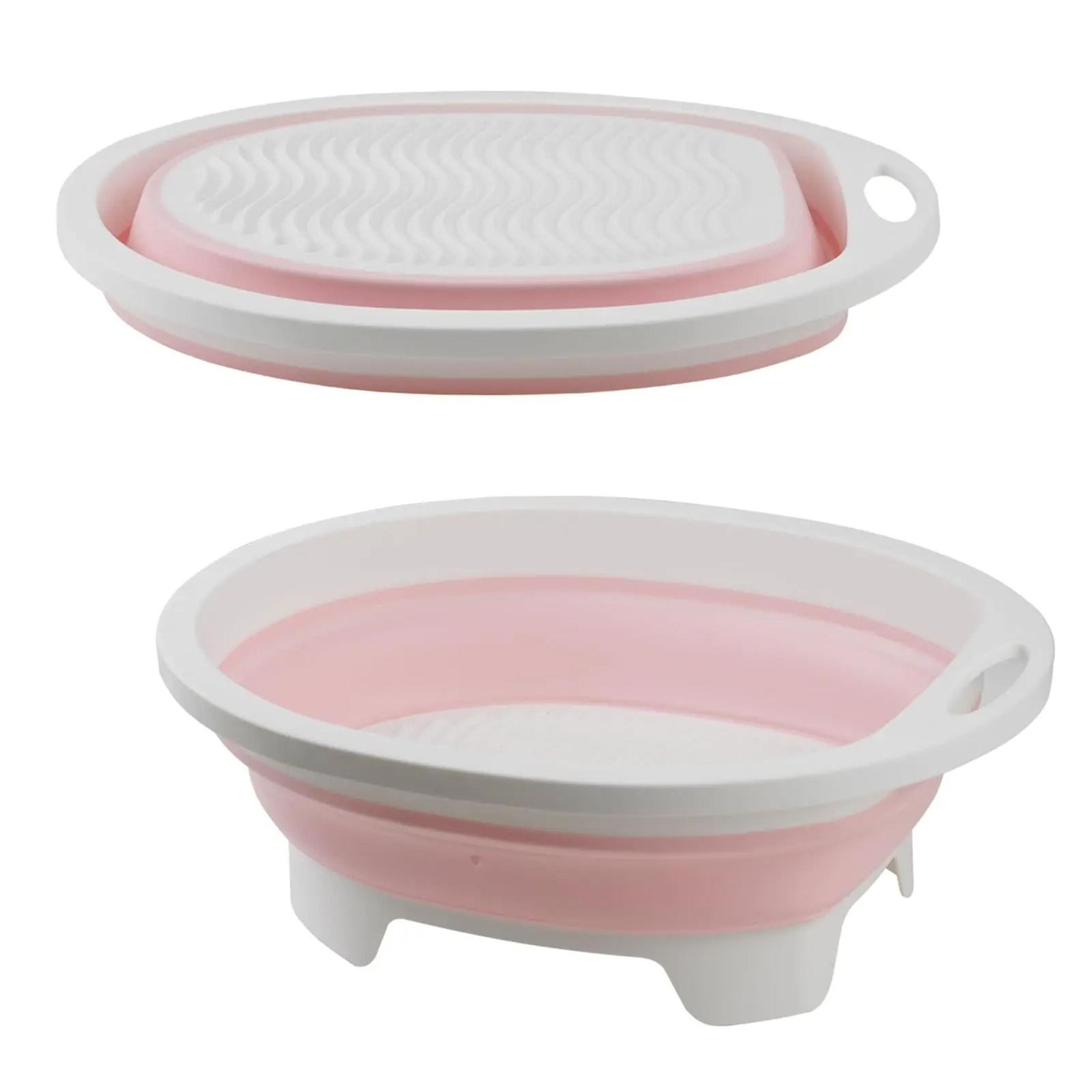 Portable Foldable Washing Basin With Built In Washboard 5