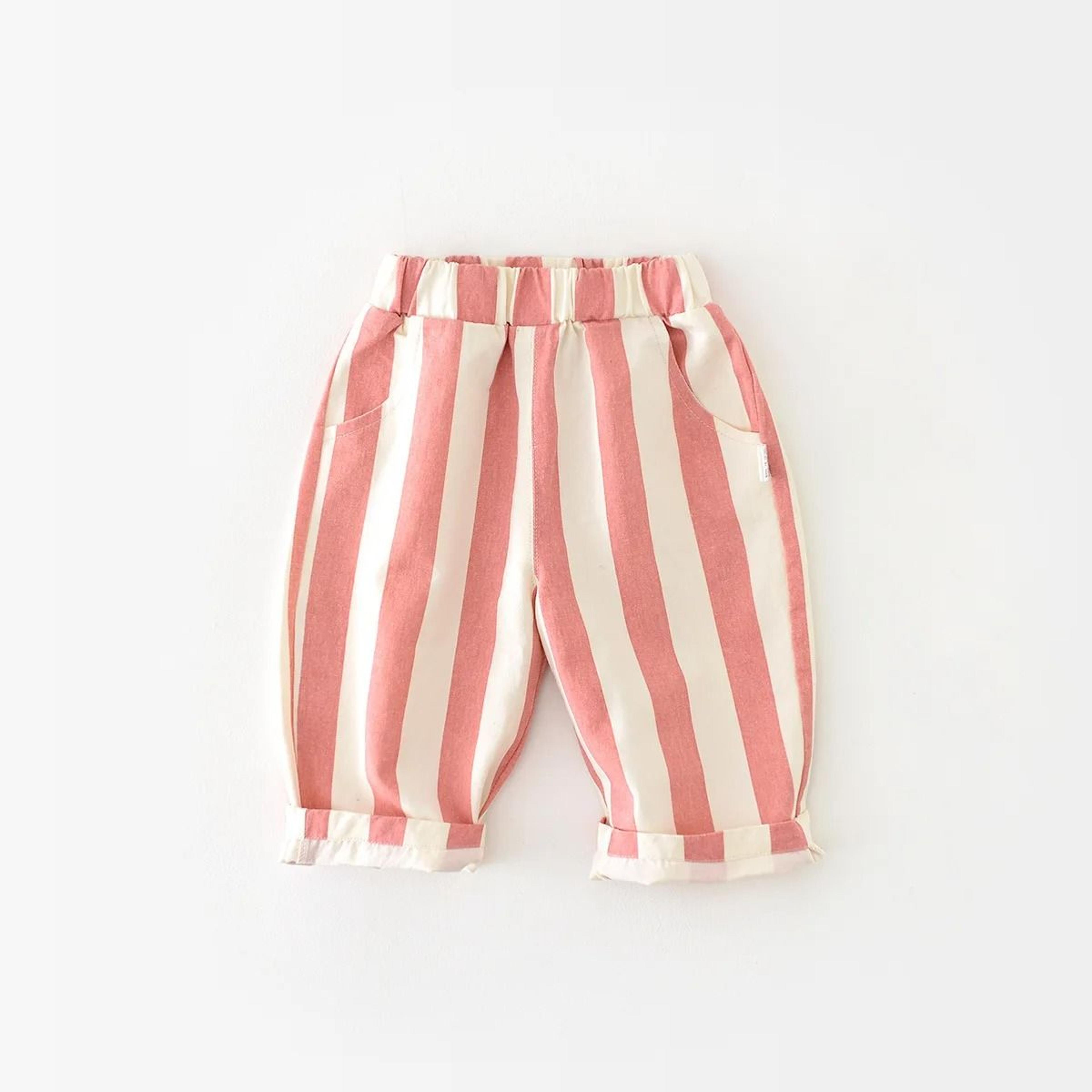 Soft Cotton Striped Toddler Pants With Comfy Loose Fit 4