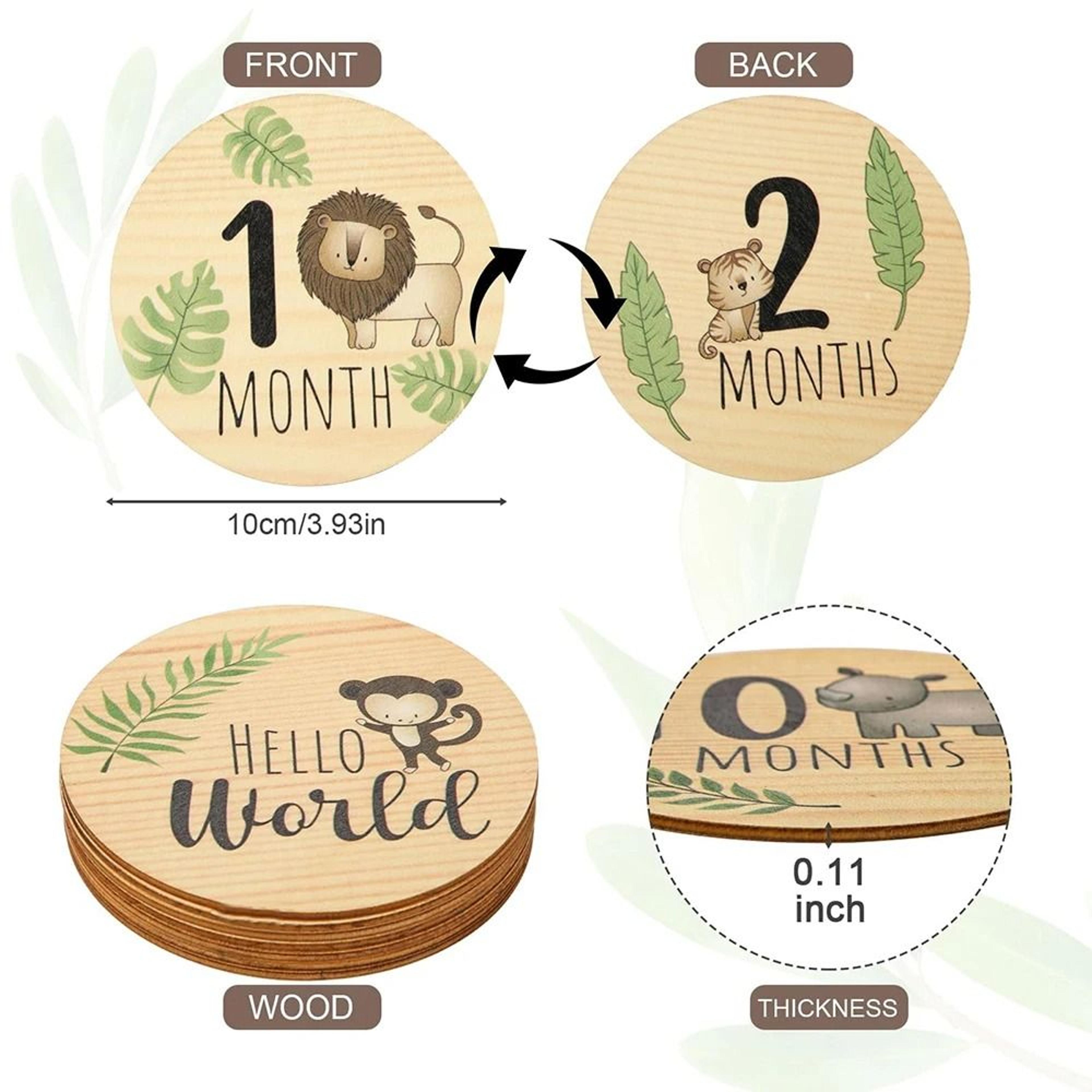 Wooden Monthly Milestone Cards For Baby Photography 1