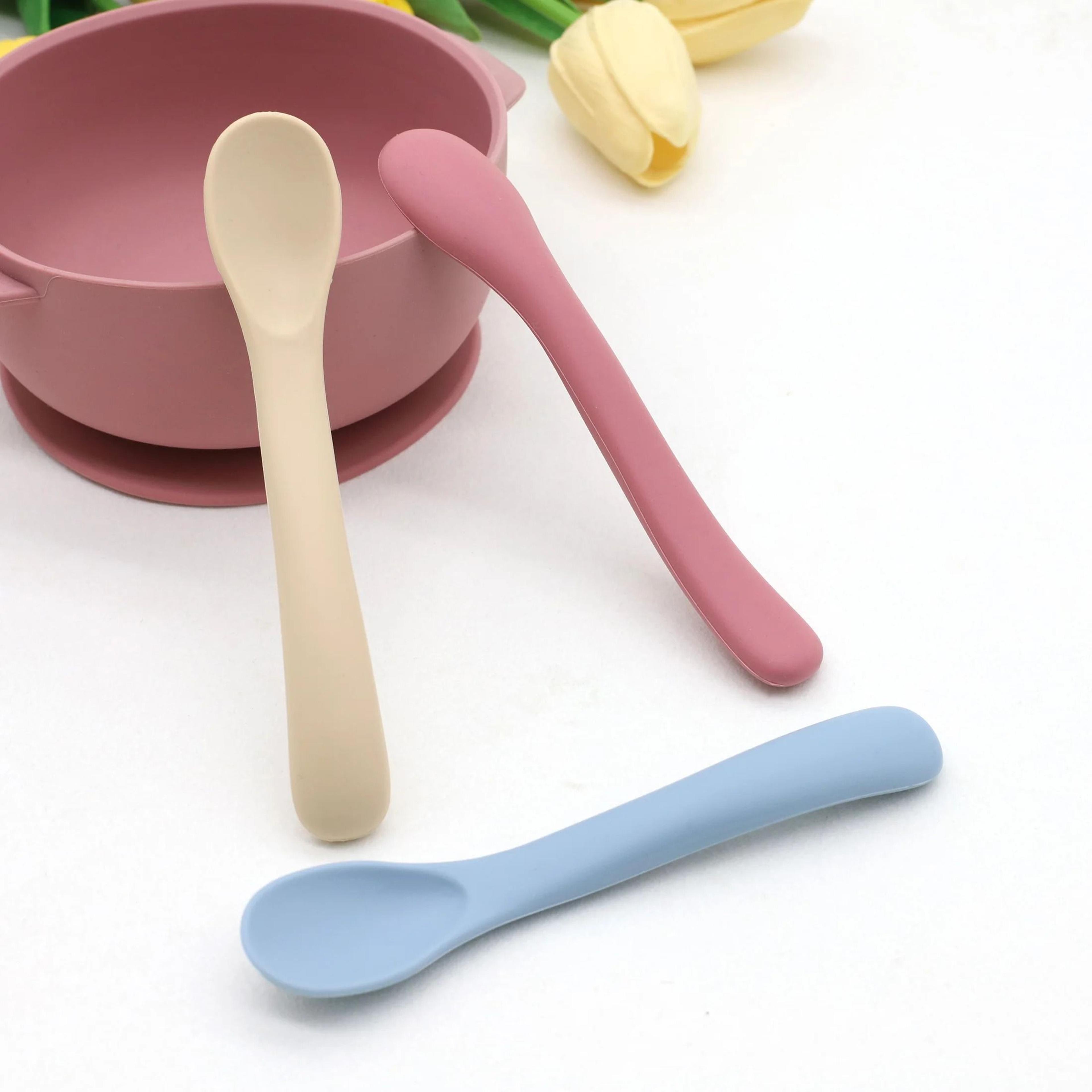 Soft Silicone Baby Feeding Spoon Set 4