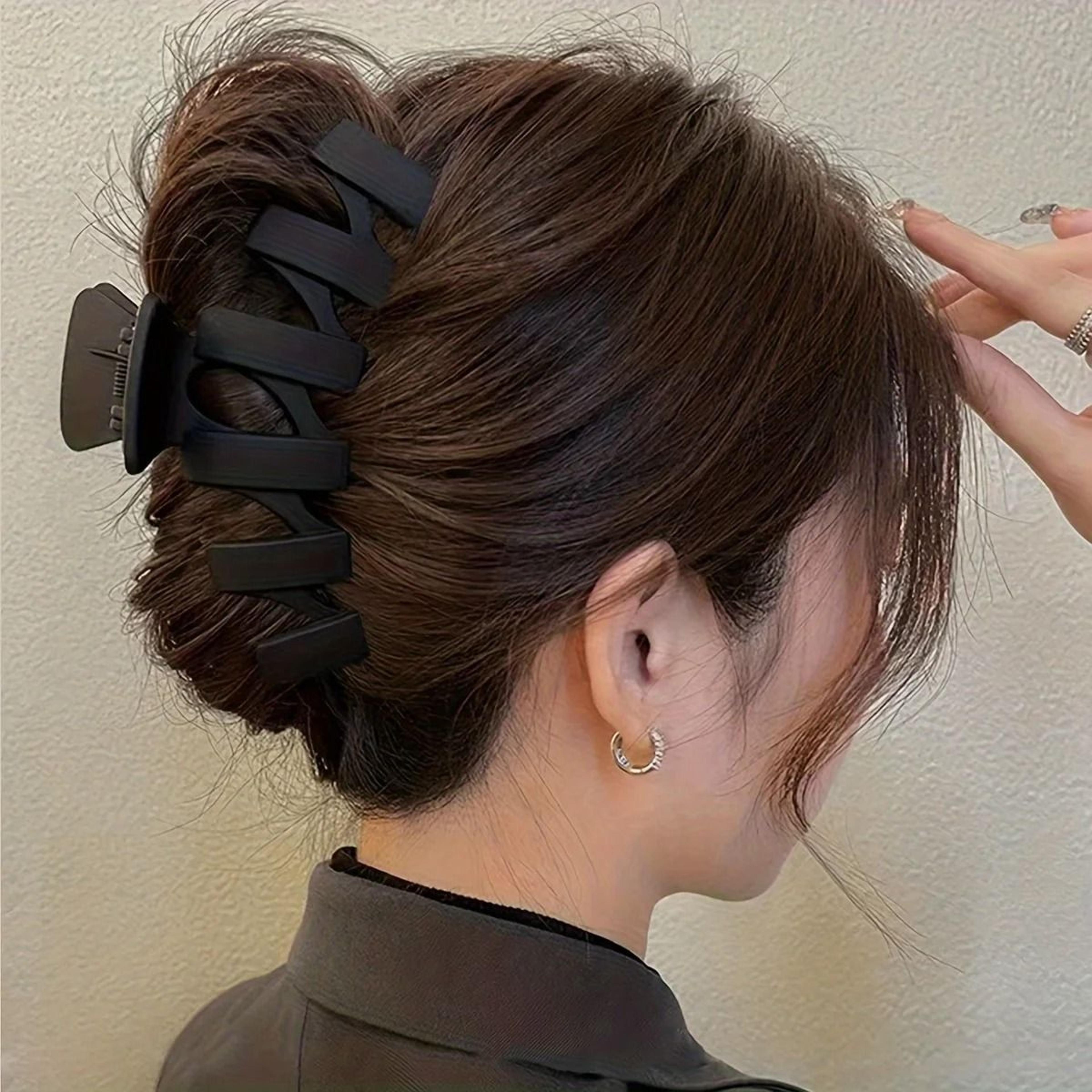 Elegant Frosted Hair Clip Set For Women Back Head Clips 5