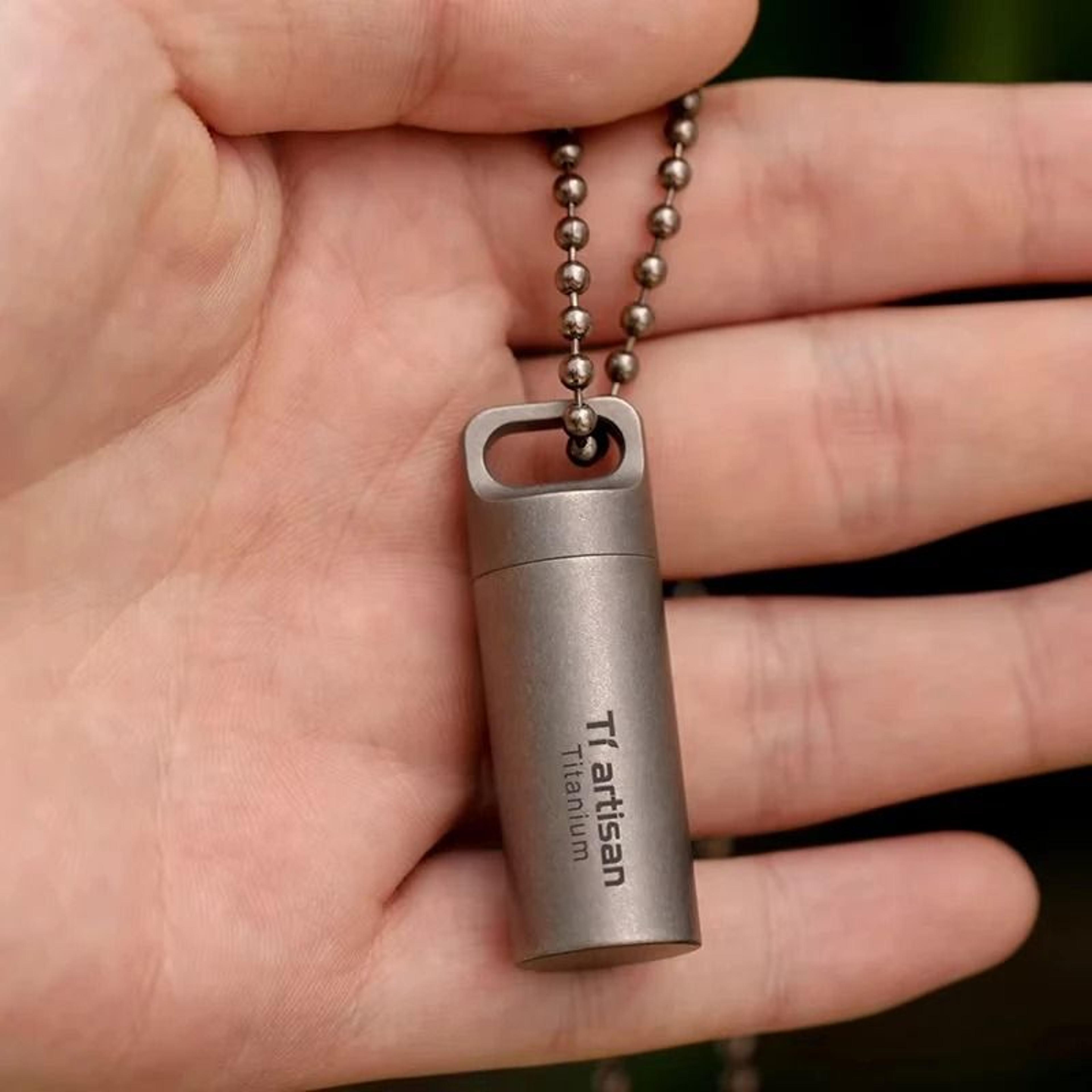 Titanium Waterproof Mini Pill Bottle For EDC Home And Outdoors 3