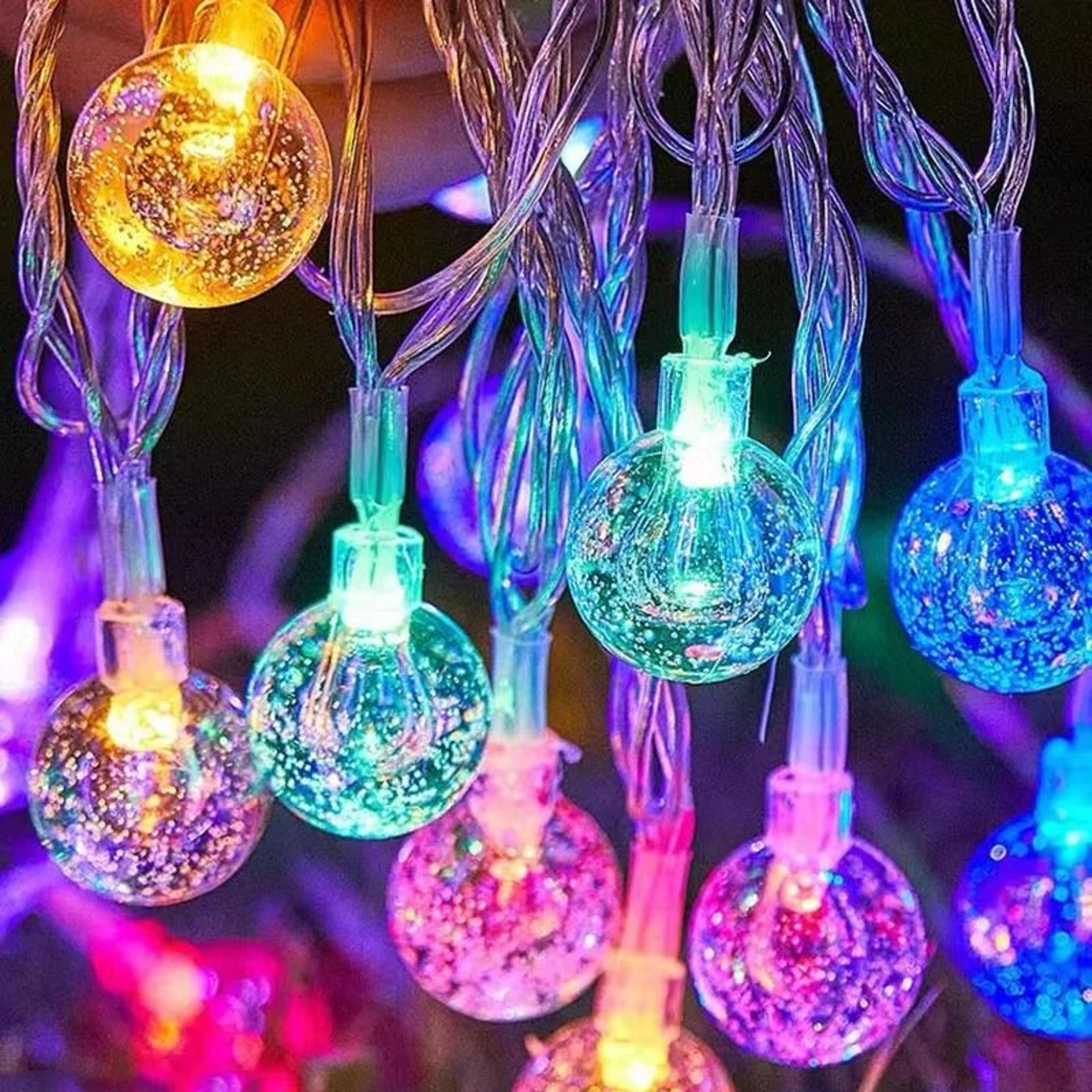 LED Crystal Ball Garland String Lights For Home And Holiday Decor 7