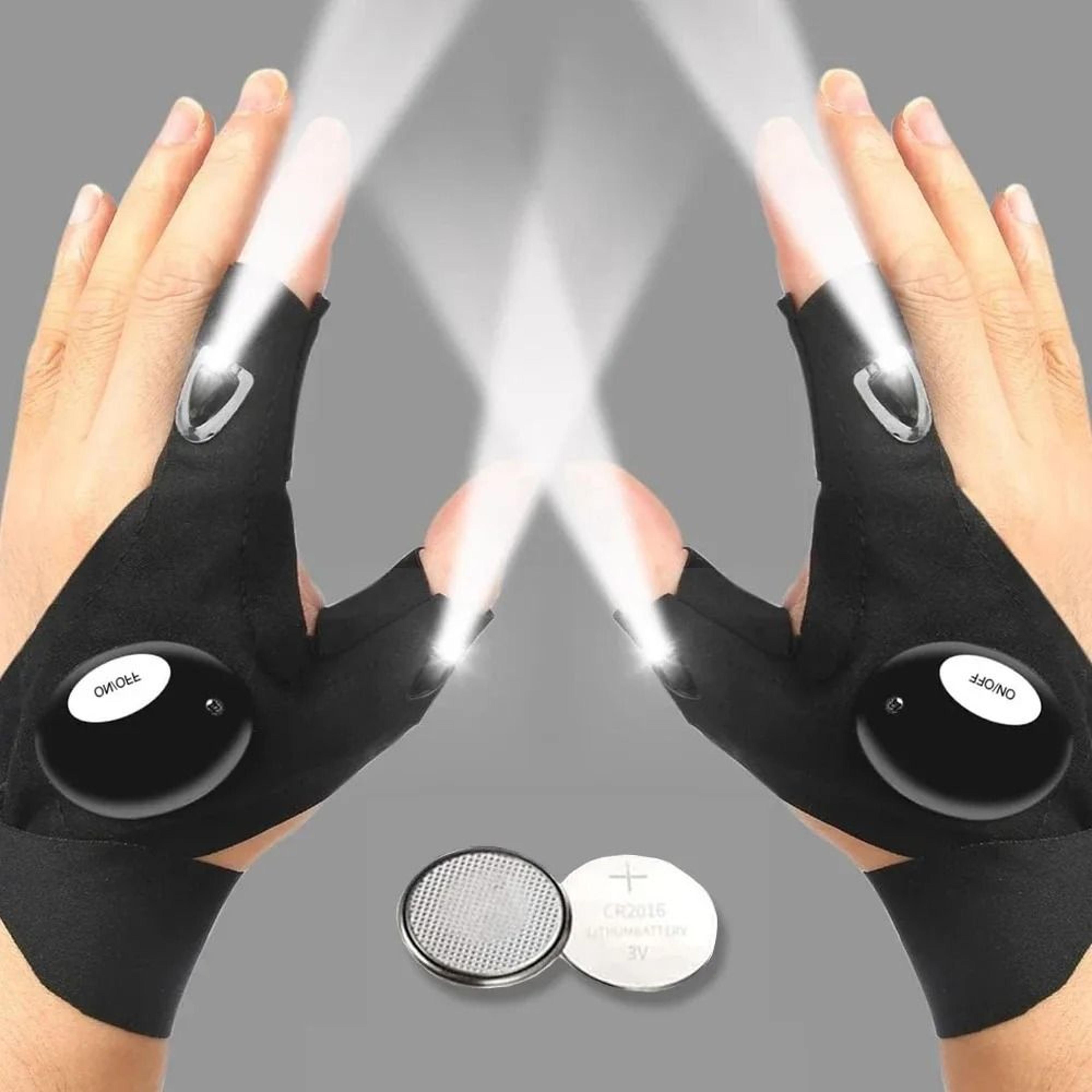 led half finger glove for outdoor activities and night use