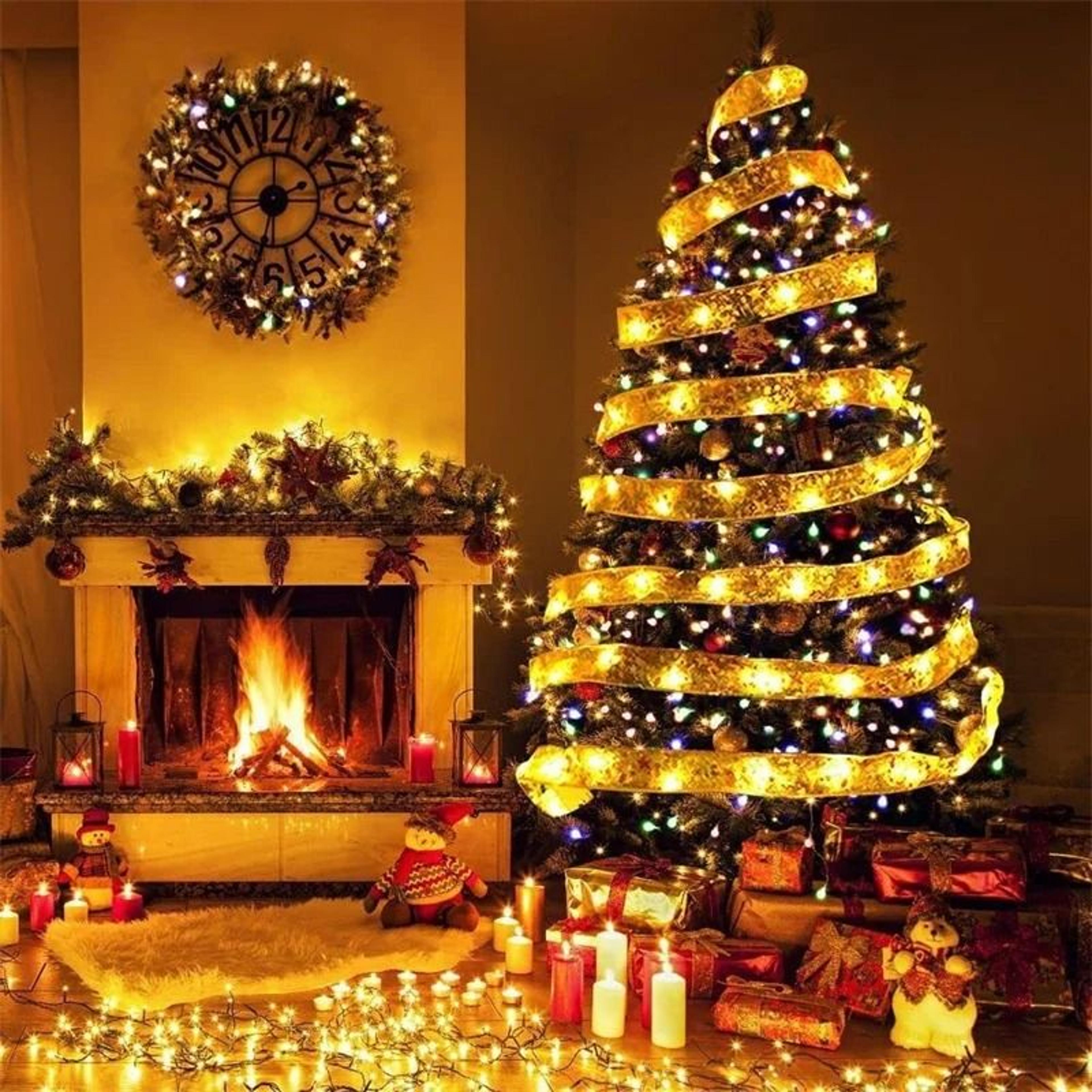 Festive Ribbon Fairy Light String For Christmas Holiday Decoration 3
