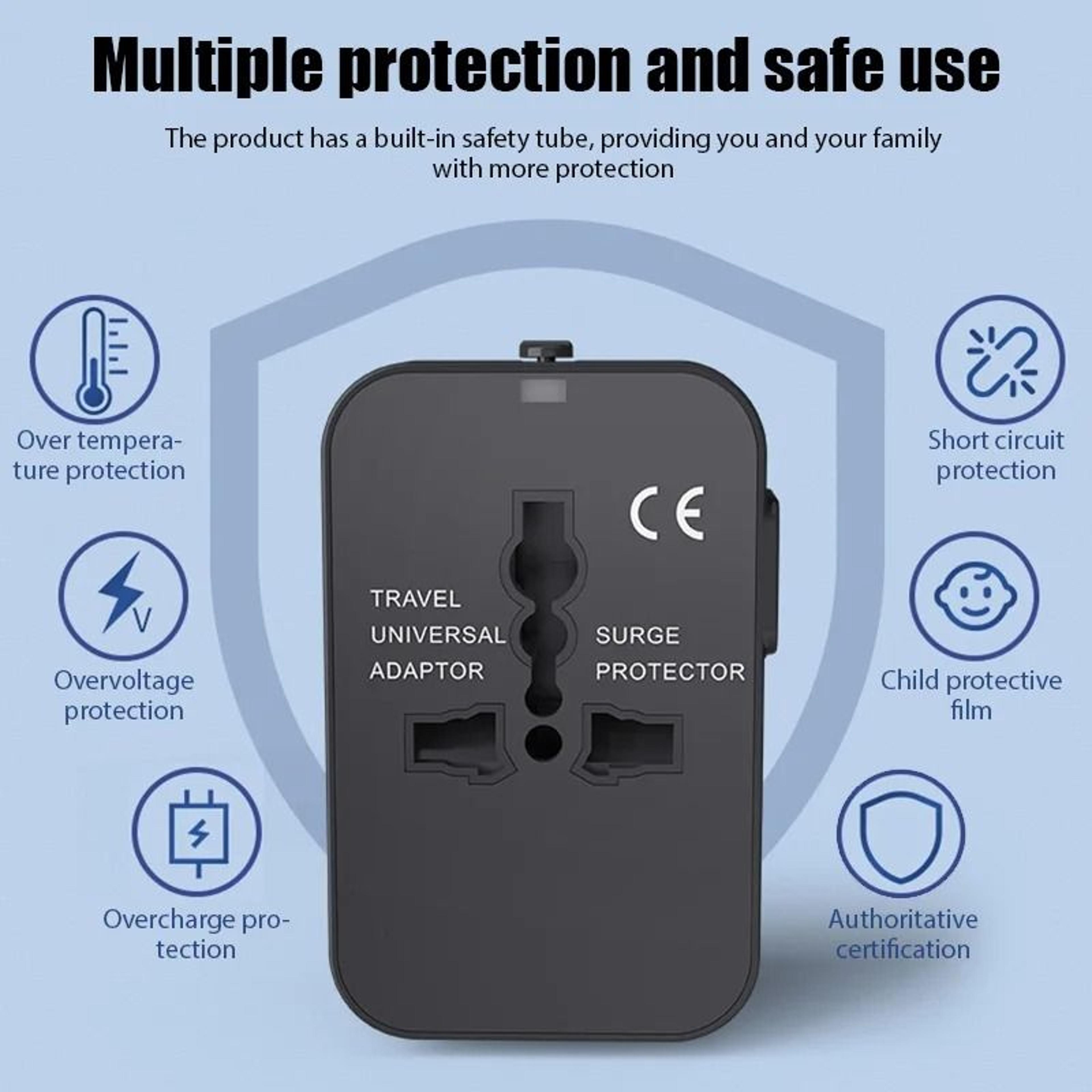 Universal Travel Adapter With Dual USB Ports For Worldwide Use 1