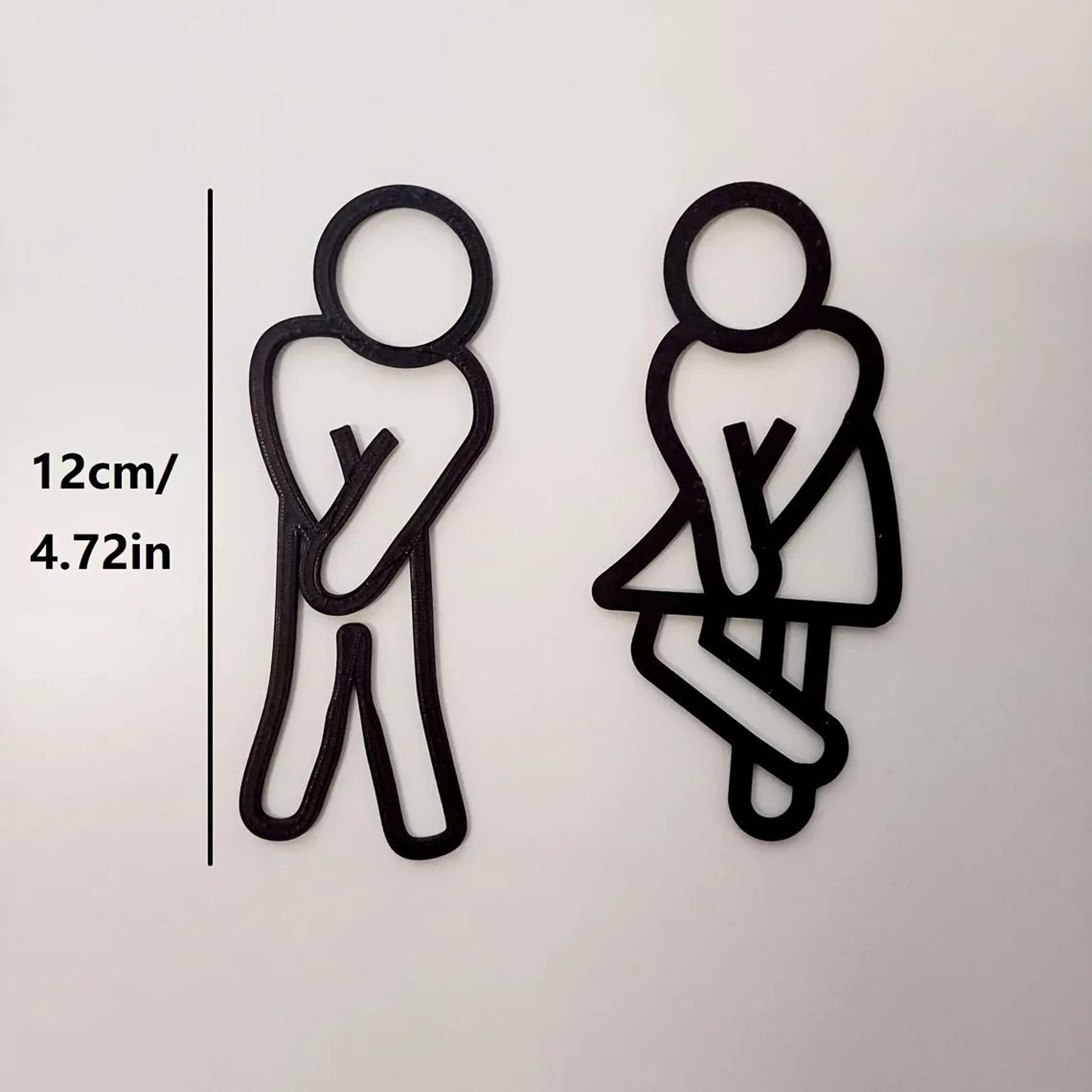 Creative Bathroom Sign Set 3