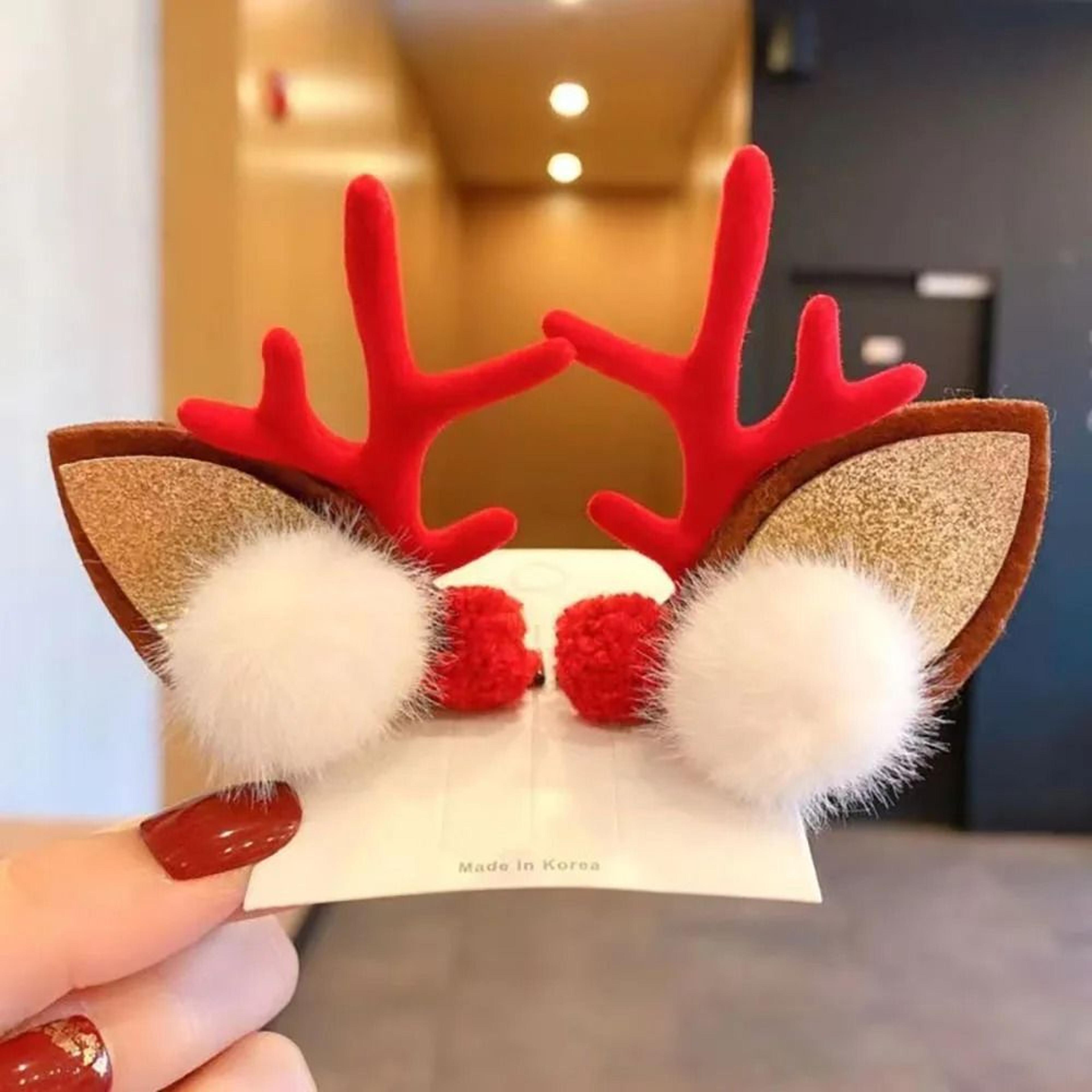 Festive Antler Hair Clip Set 0