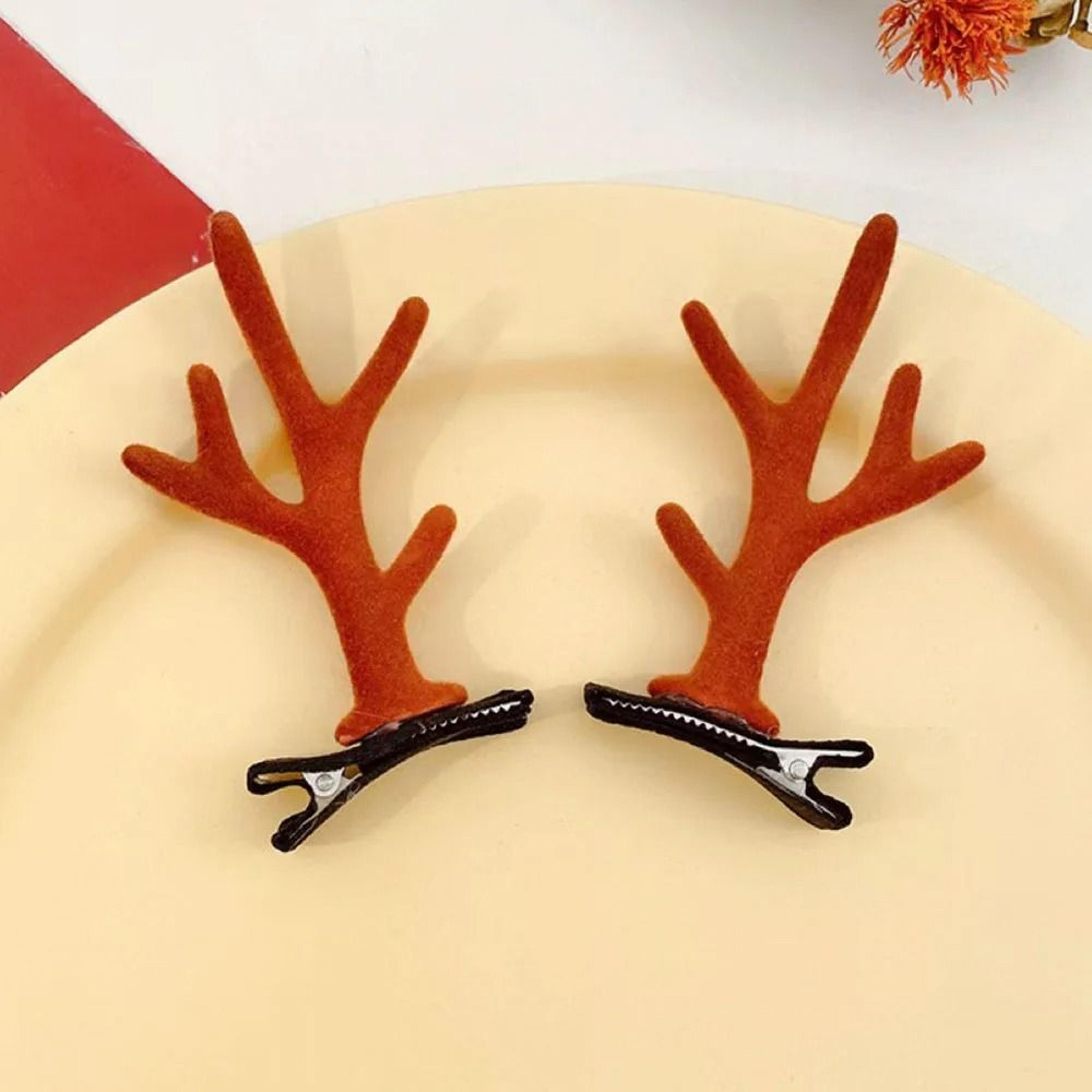 Festive Antler Hair Clip Set 6