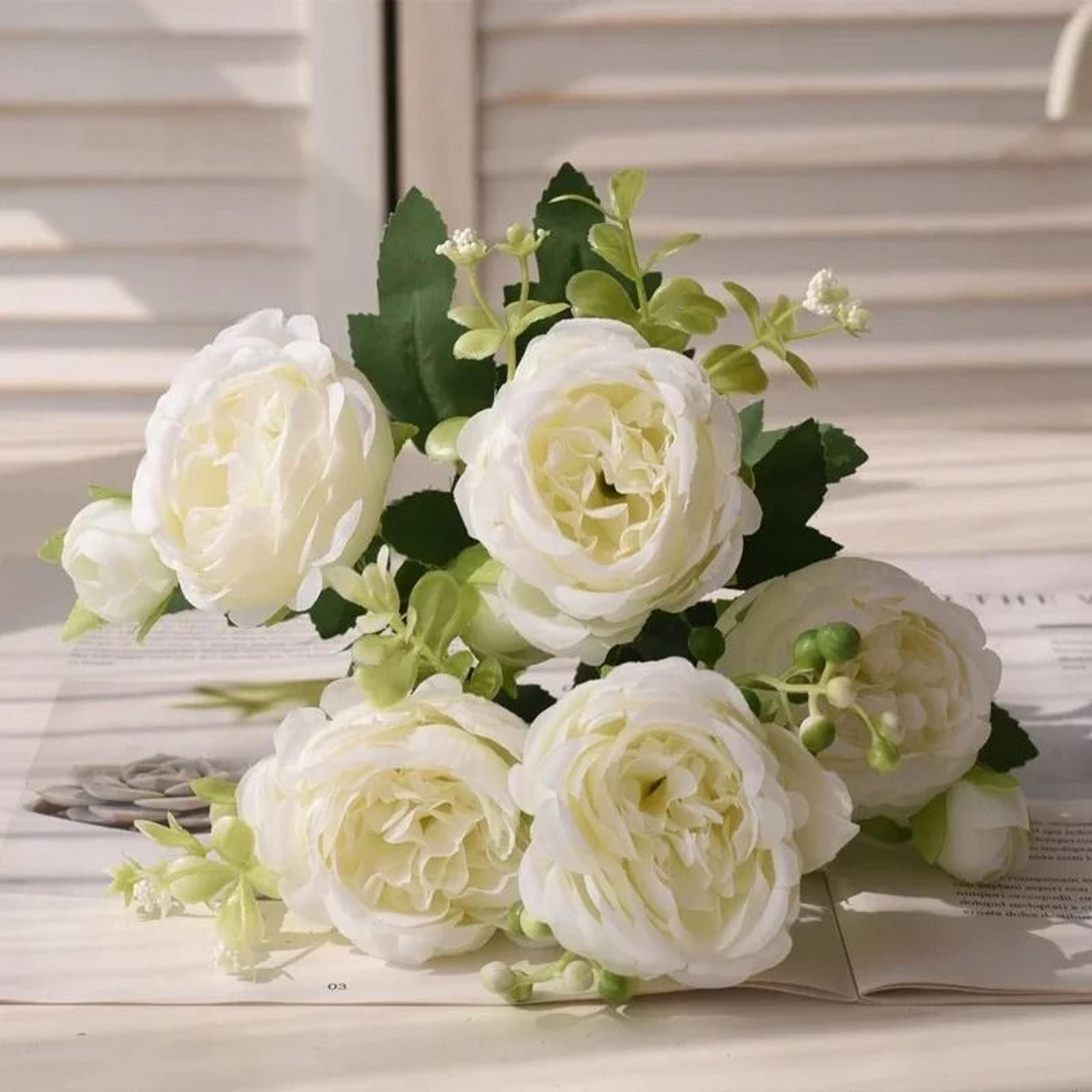 Rose Pink Silk Peony Bouquet 8