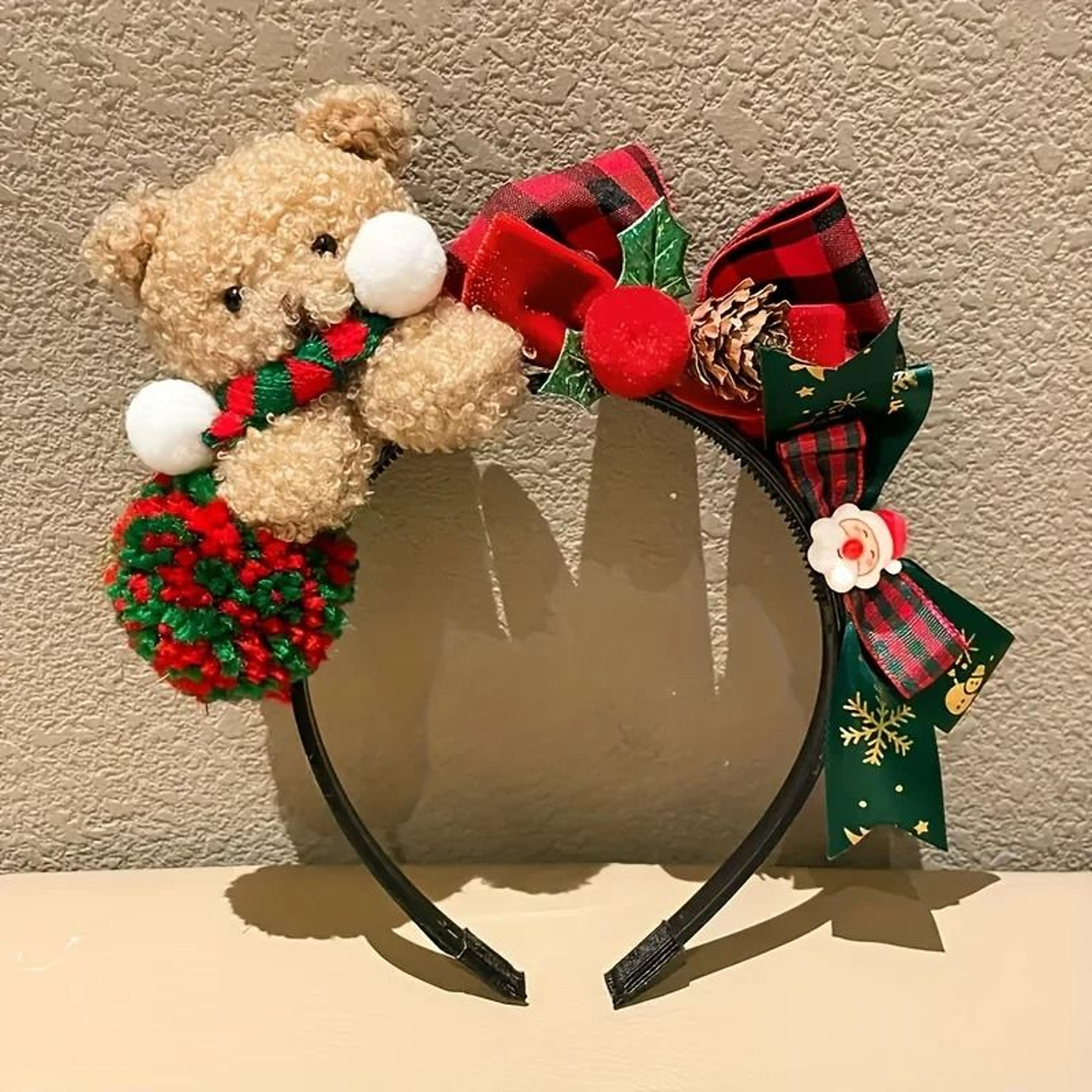 Festive Christmas Bear Headband 3