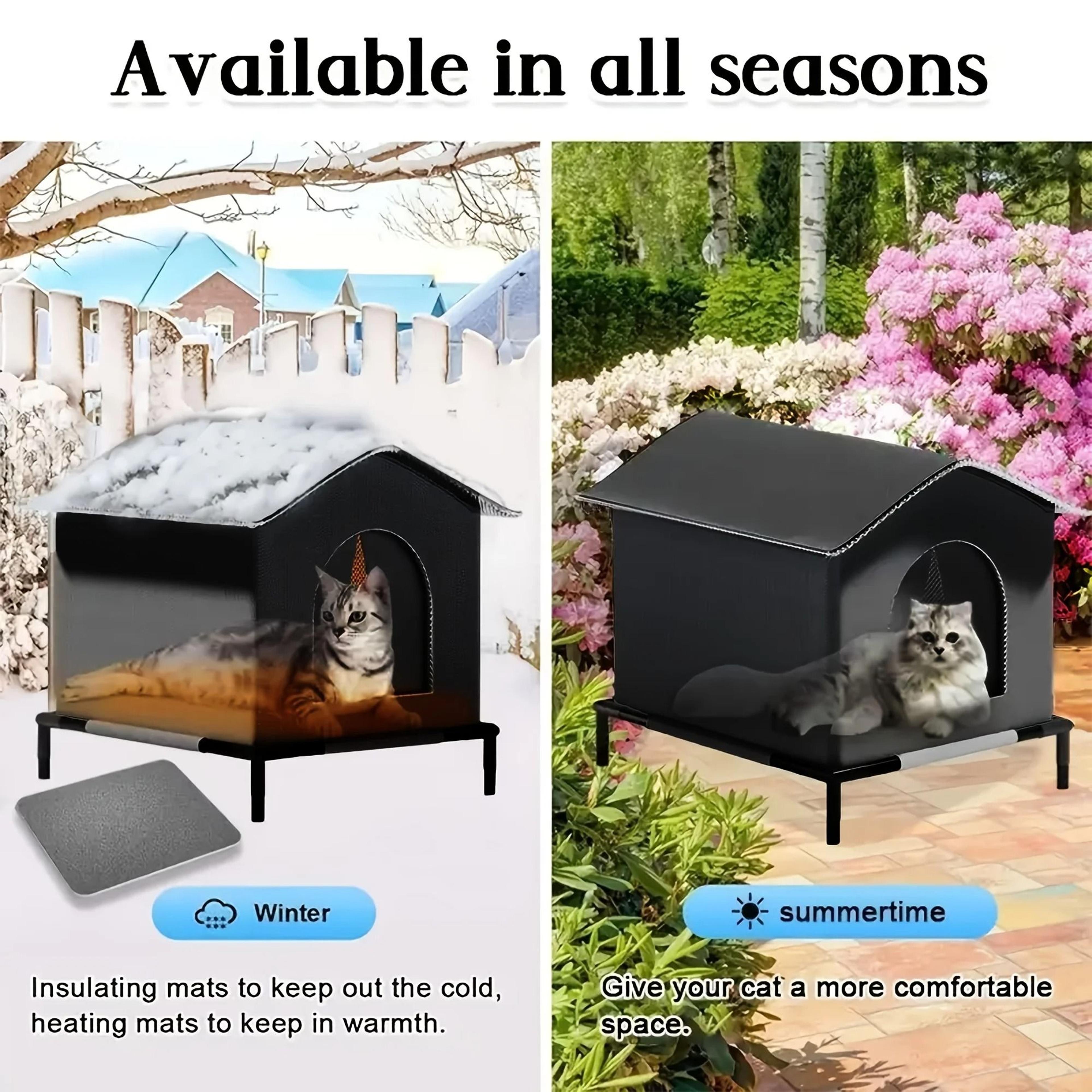 Outdoor Insulated Cat Shelter With Shelf And Cushion 5