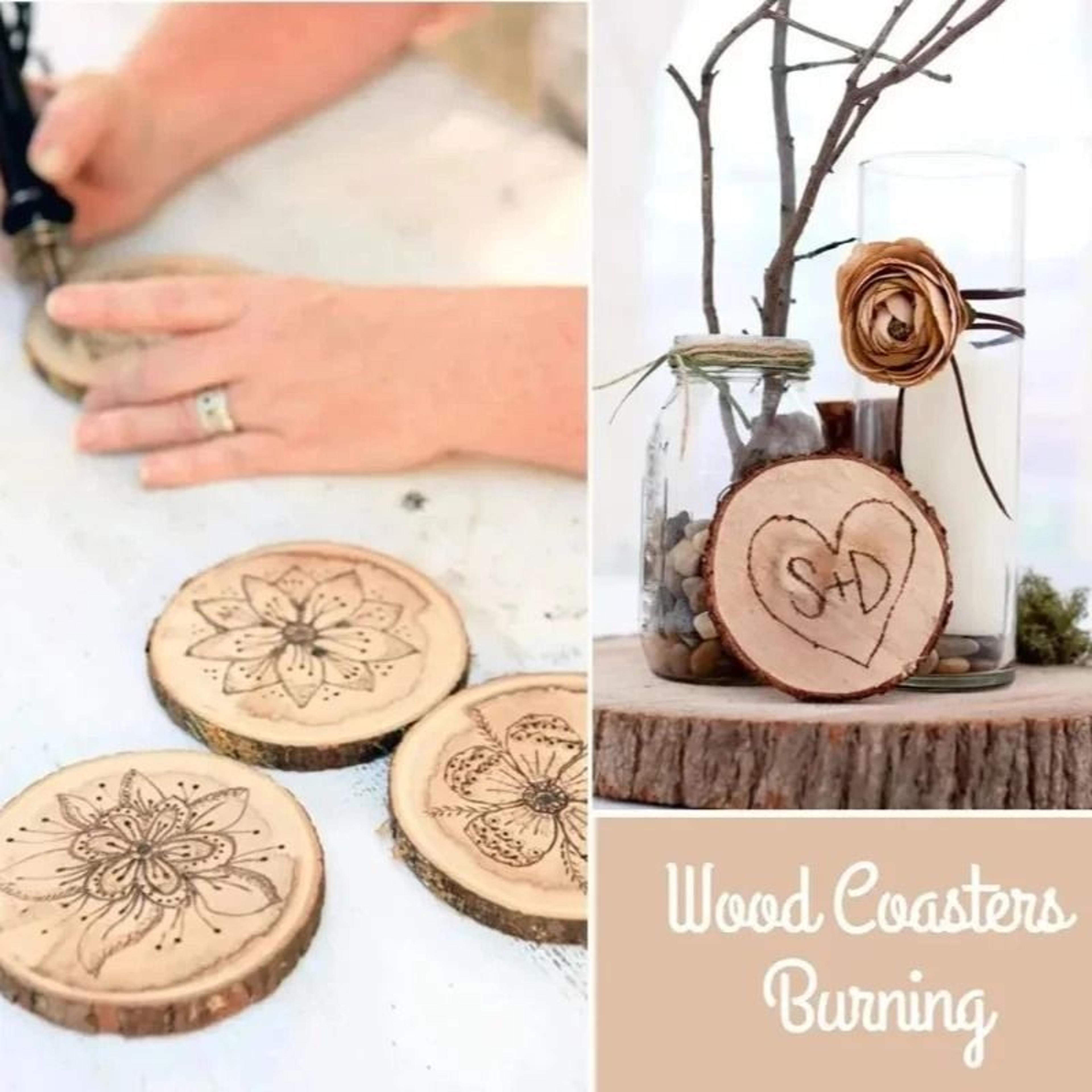 Natural Pine Wood Craft Slice Set 3