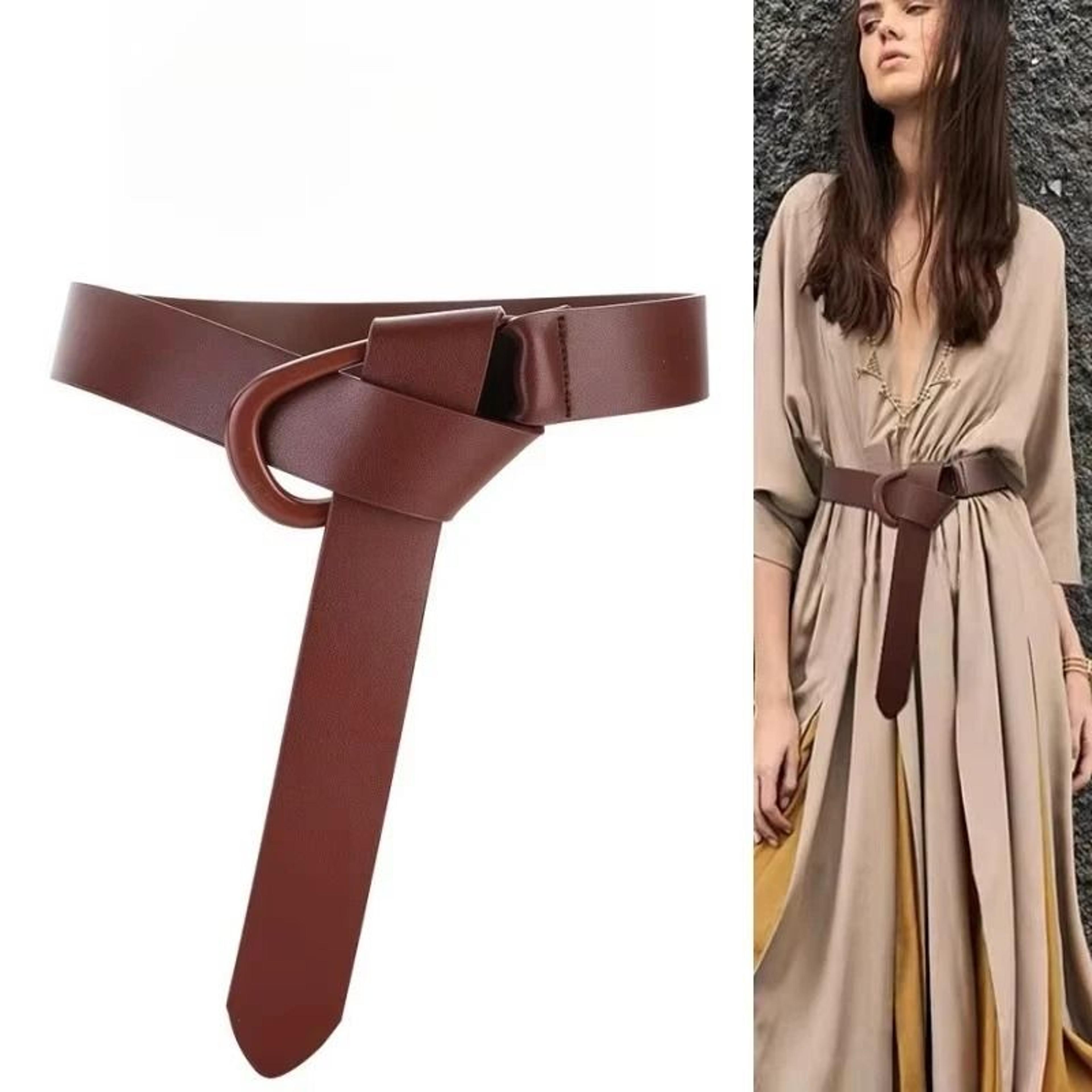 Genuine Leather Knot Style Adjustable Waist Belt 0