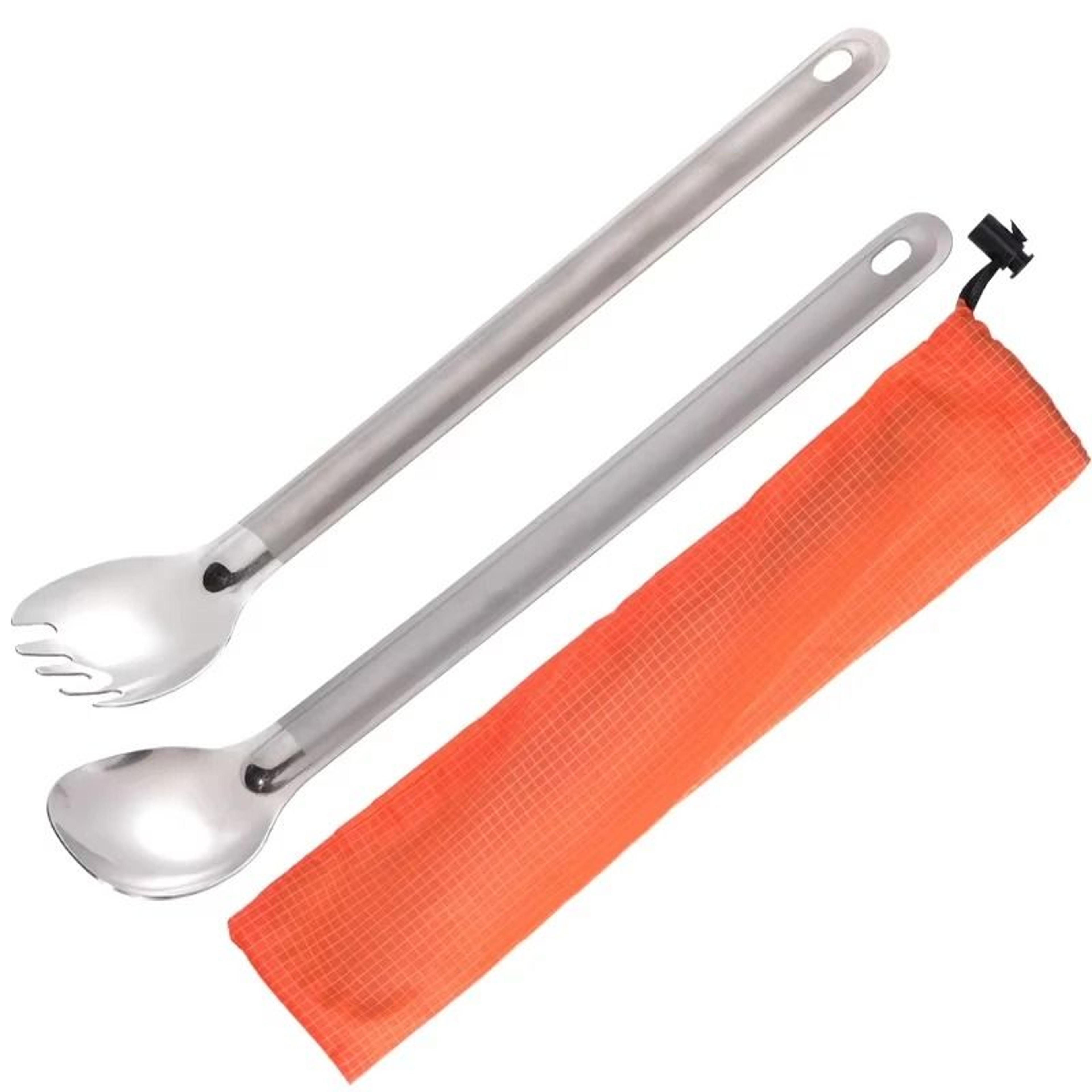 Titanium Long Handle Spork Spoon 11