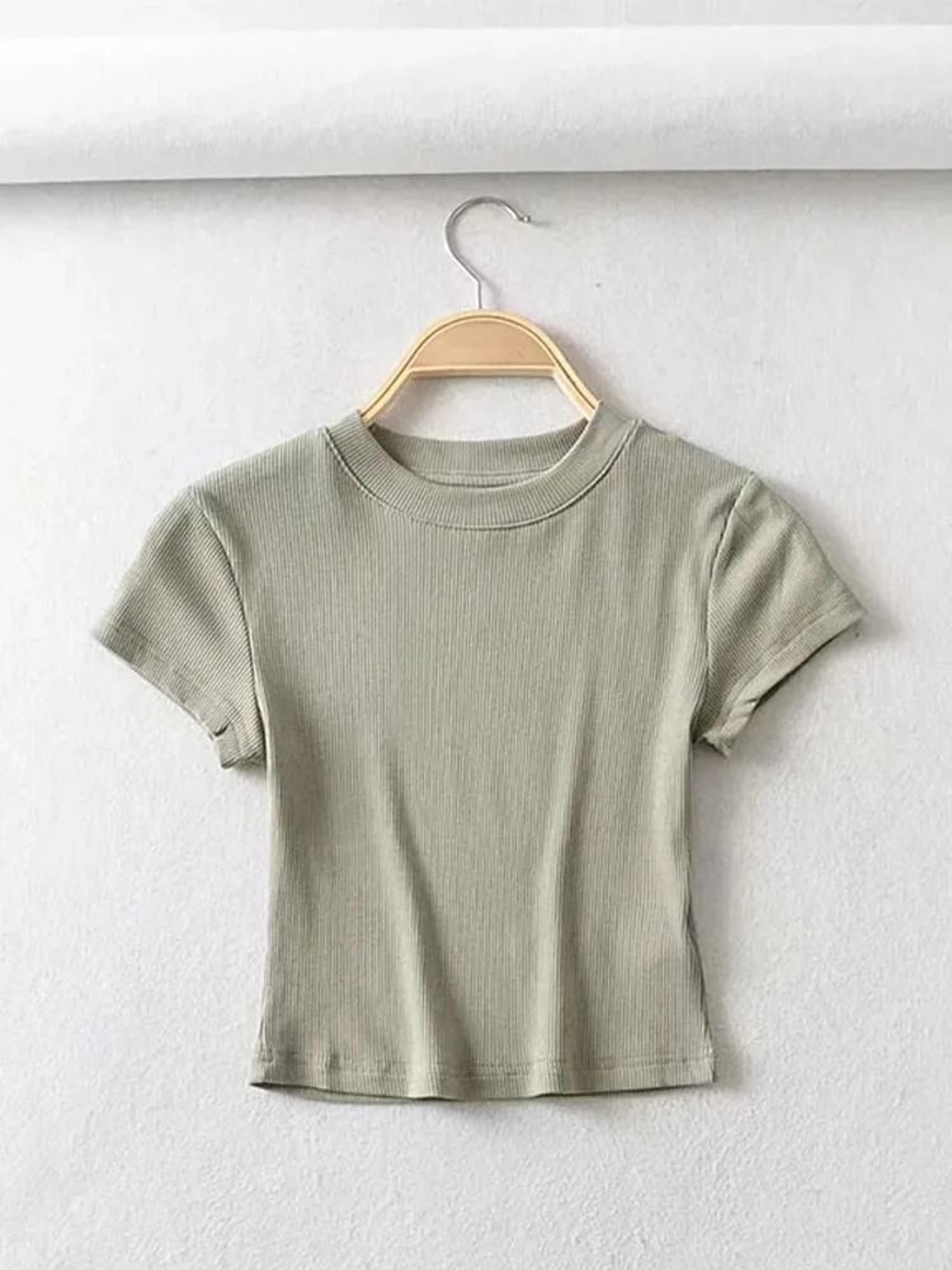 Short Sleeve O Neck Crop Top 1