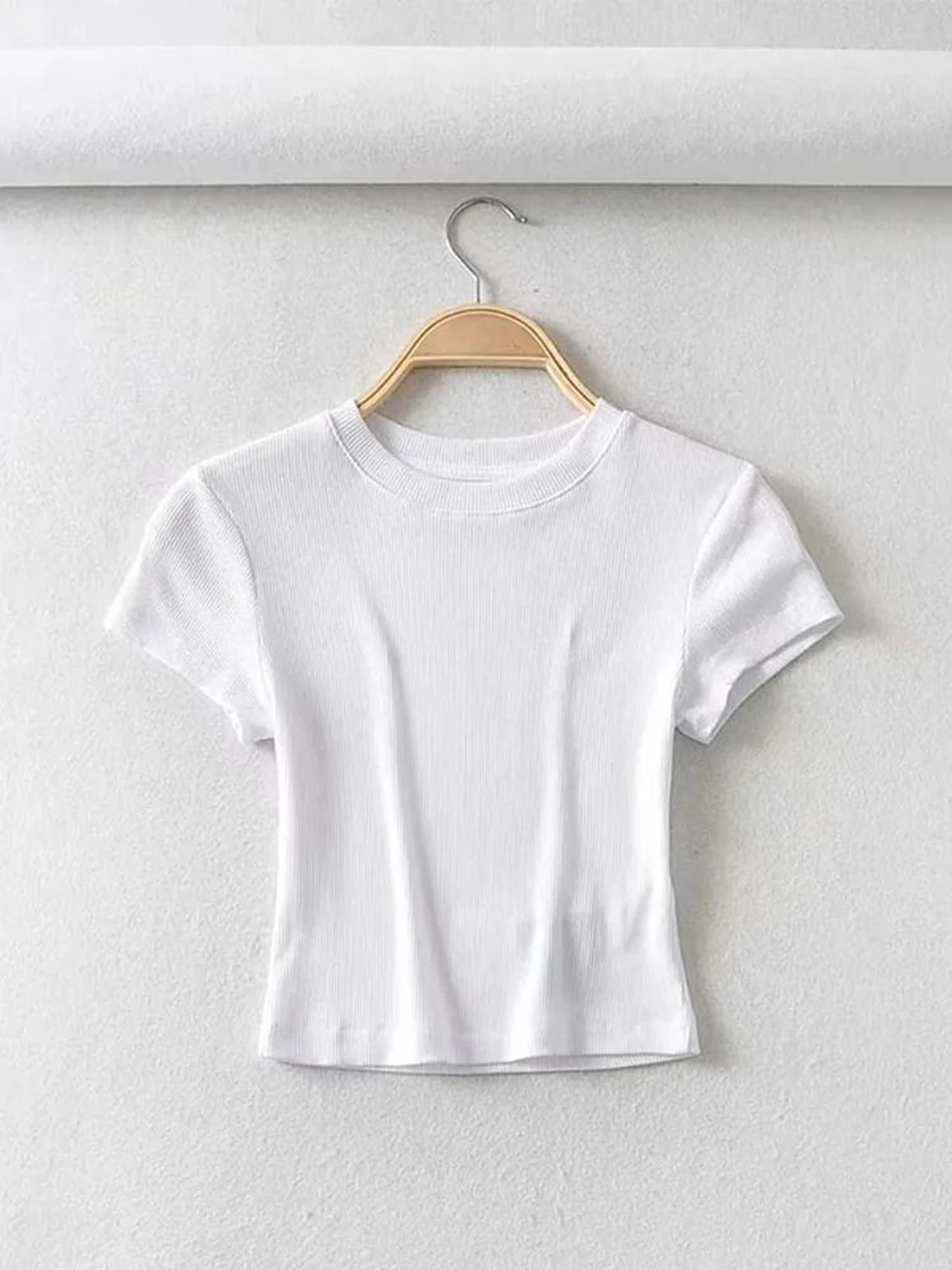 Short Sleeve O Neck Crop Top 4