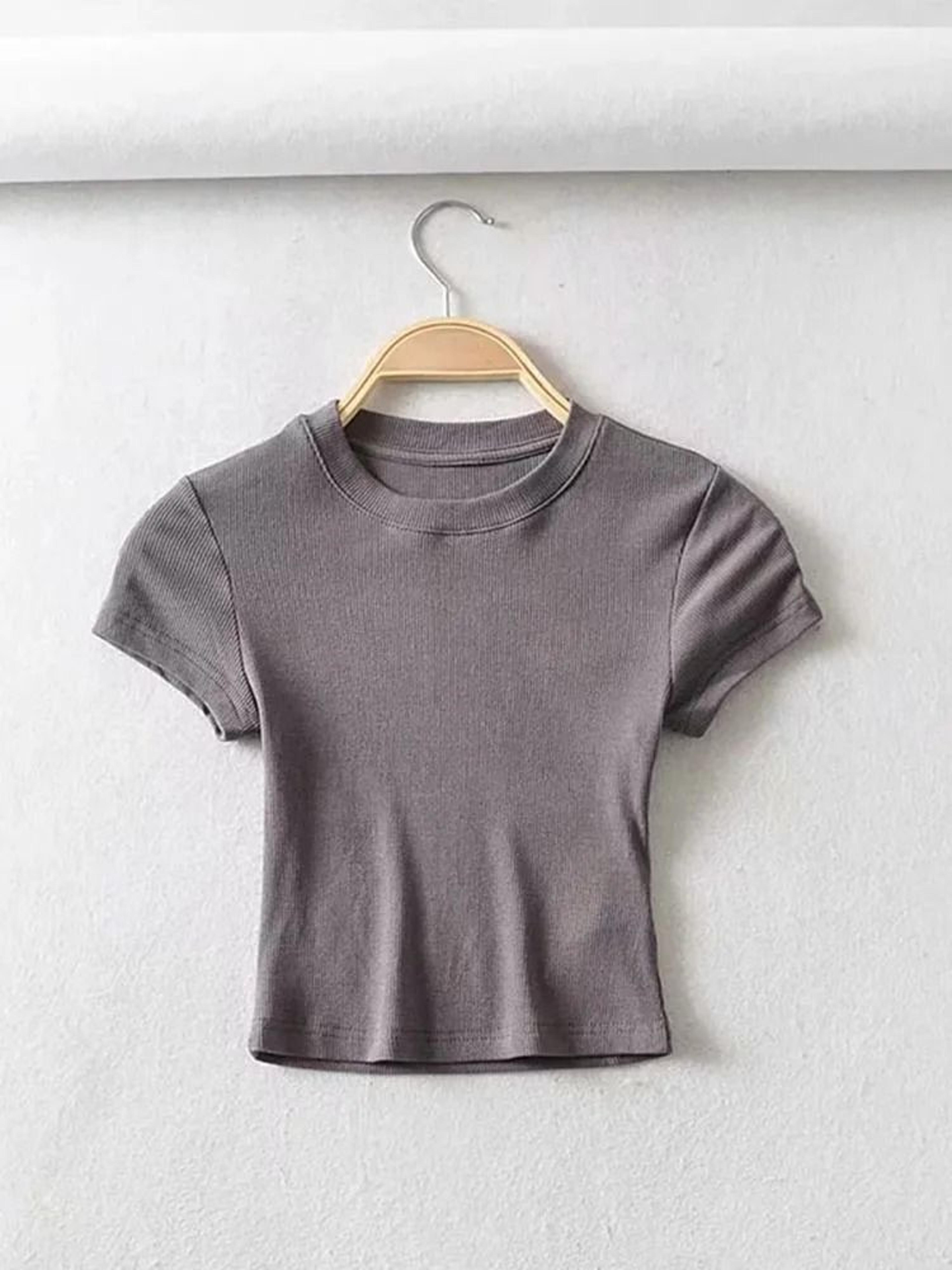 Short Sleeve O Neck Crop Top 6