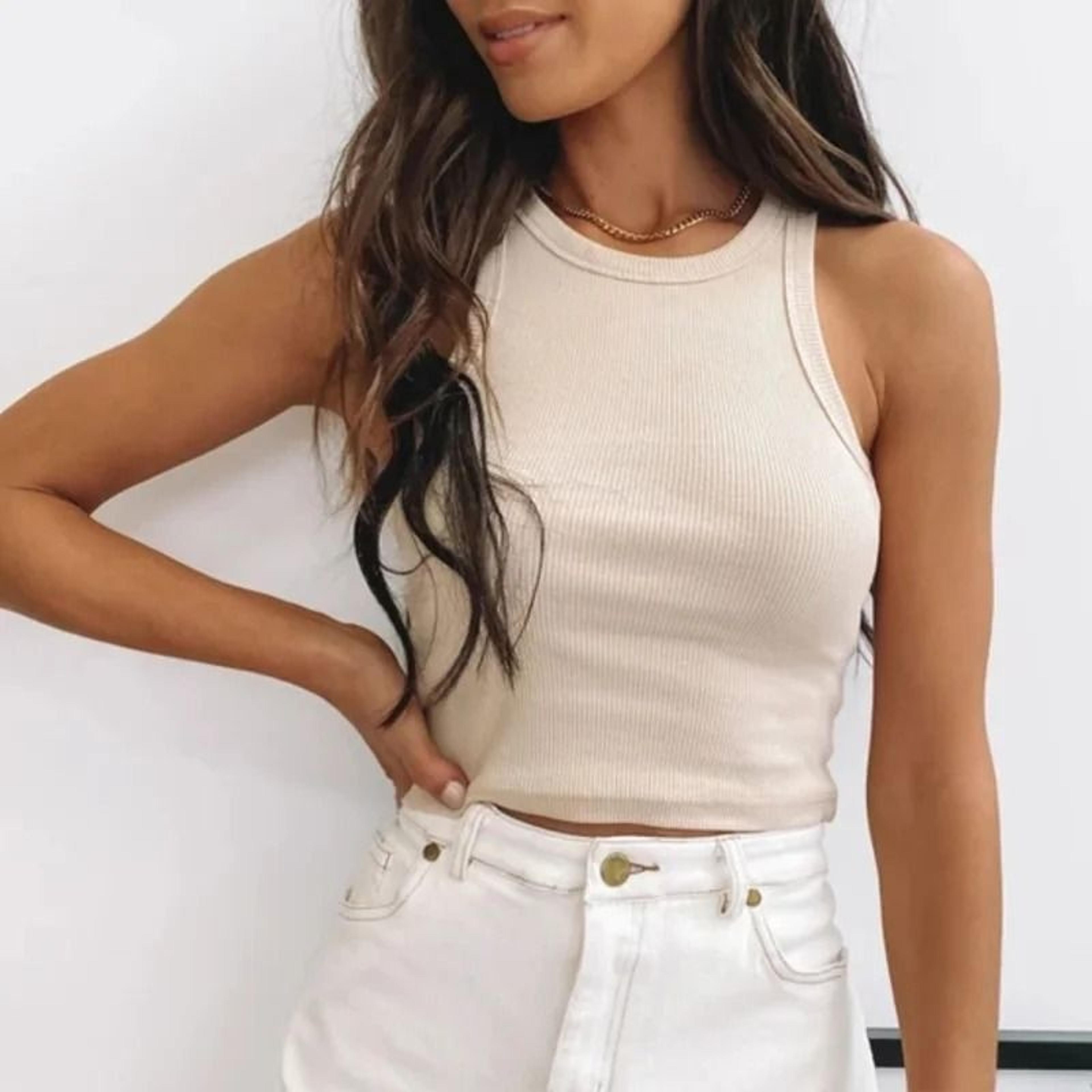 Ribbed Off Shoulder Crop Tank Top 7