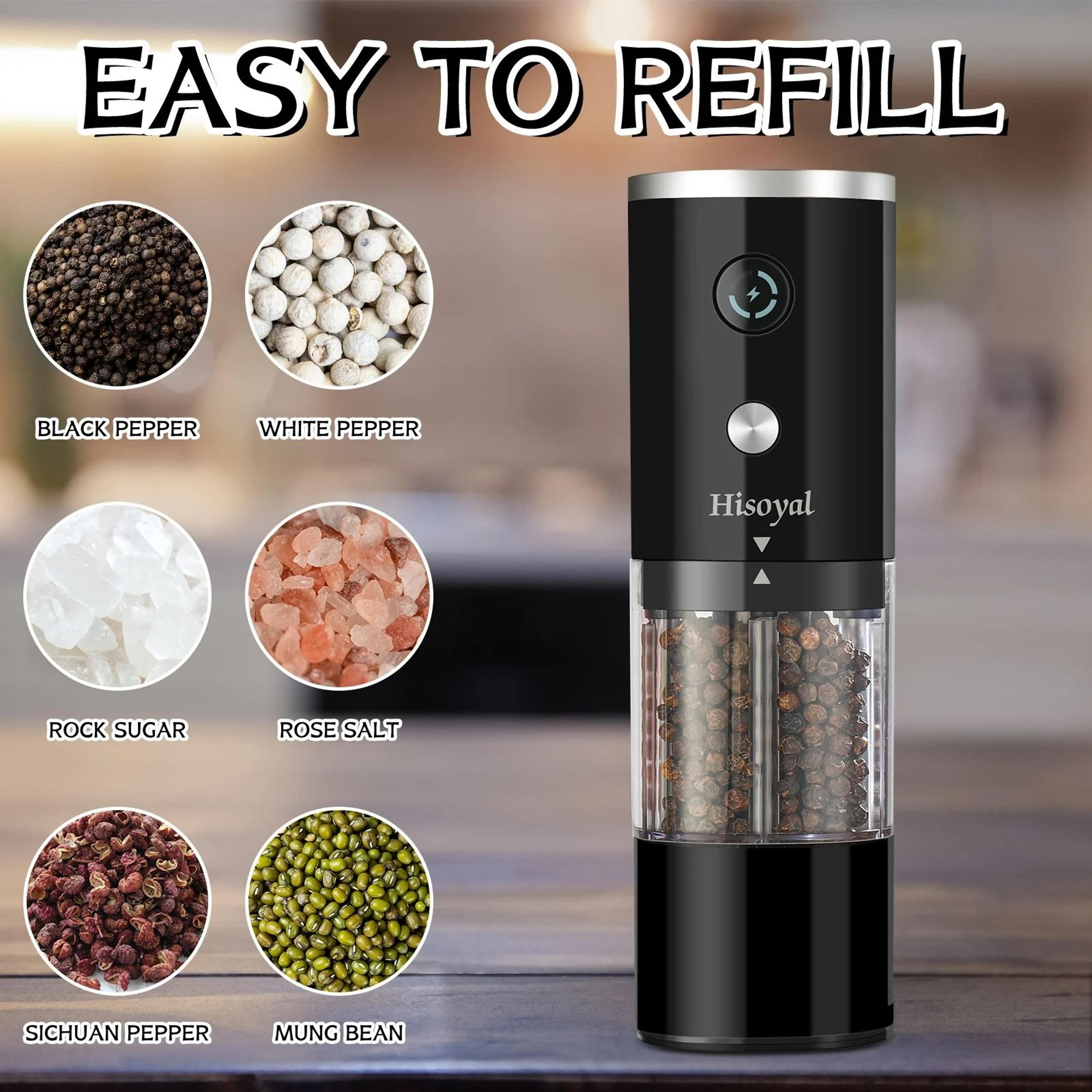 Electric Salt And Pepper Grinder With USB Rechargeable Power 0